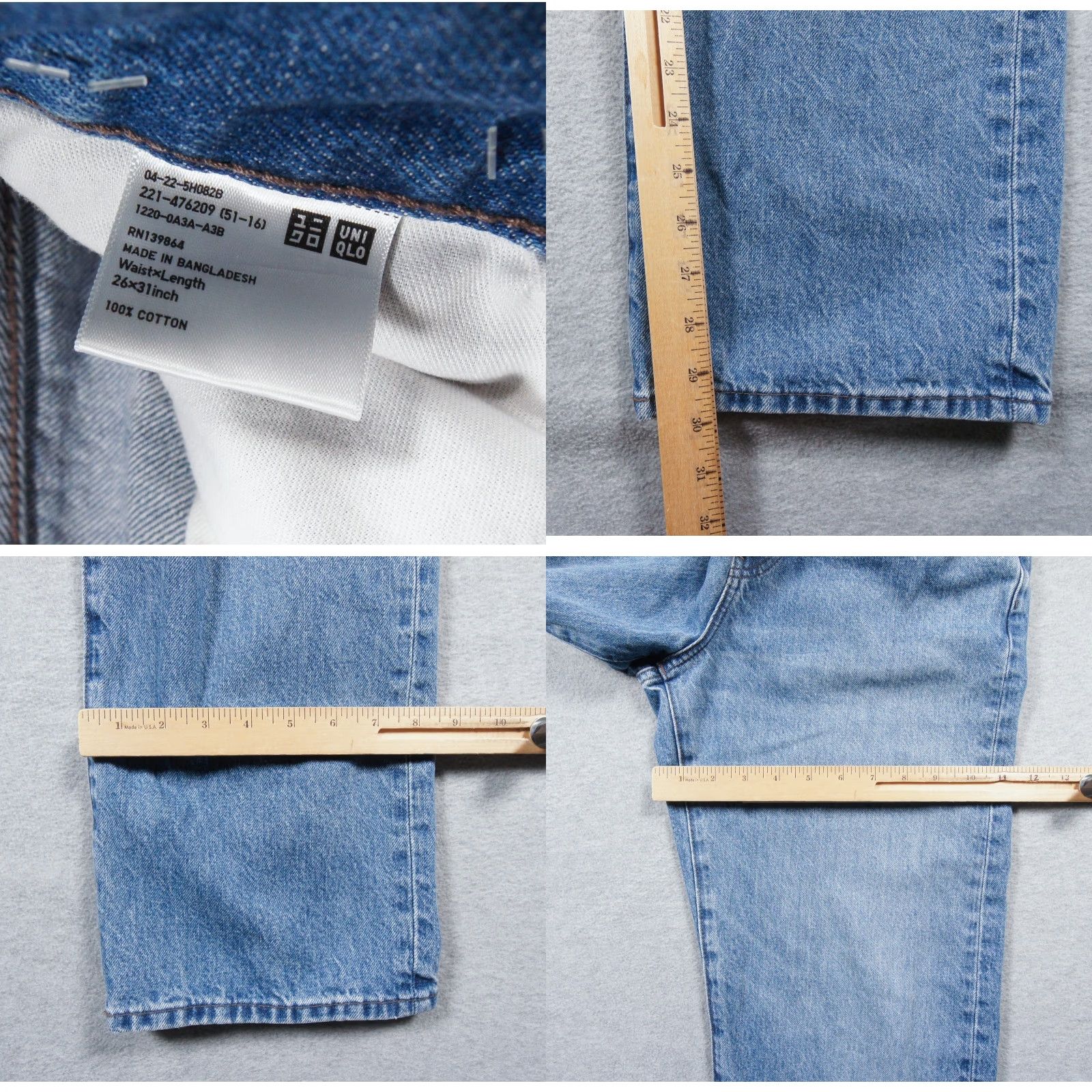 Uniqlo Uniqlo Jeans 26x31 Blue Denim JW Anderson Straight Leg 5-Pocket Design Regular Womens Size 26" / US 2 / IT 38 - 8 Thumbnail