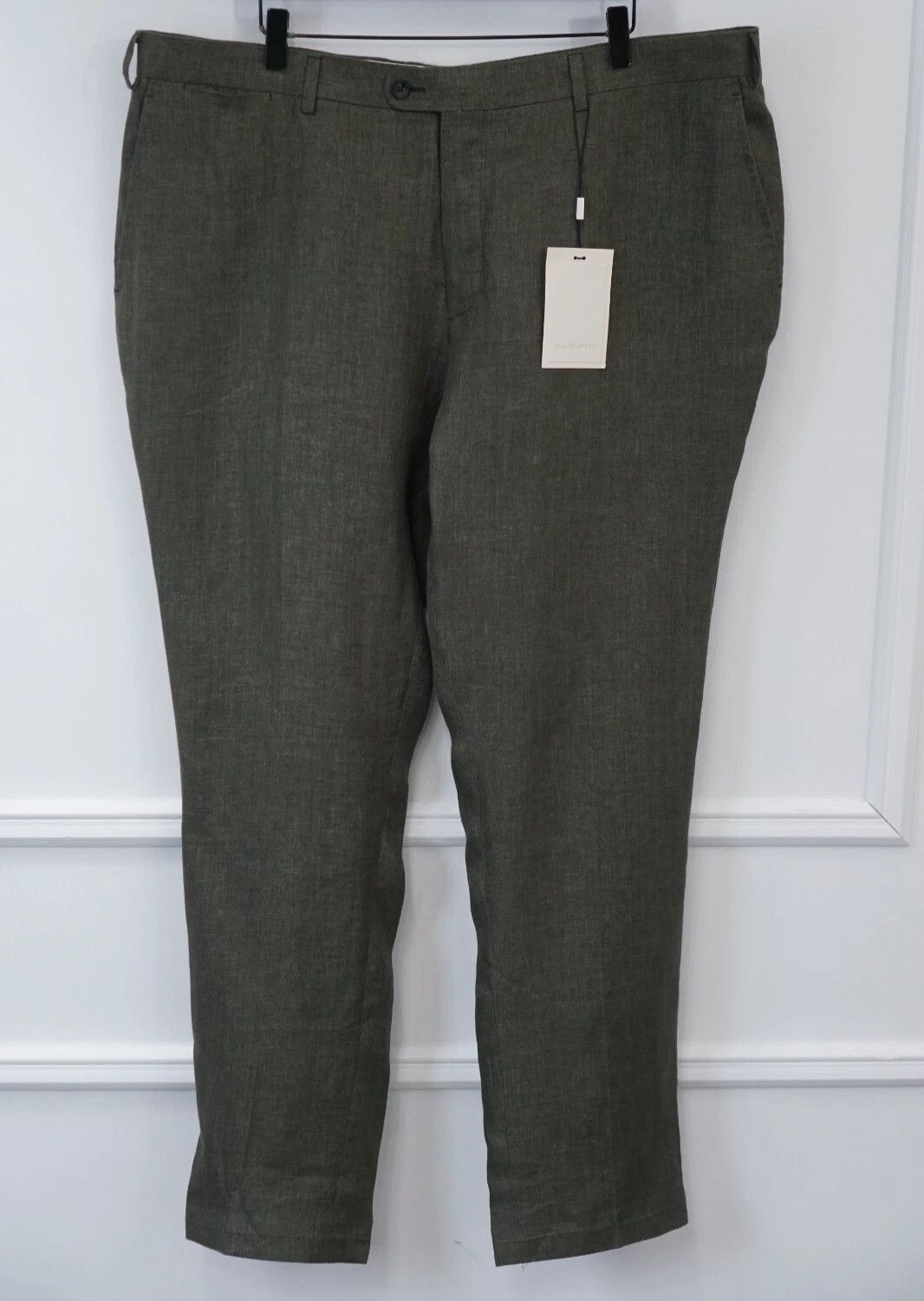 Suitsupply Men Suitsupply Brescia Trousers 100% Linen Green 30 UK/US50S Size 50S - 1 Thumbnail