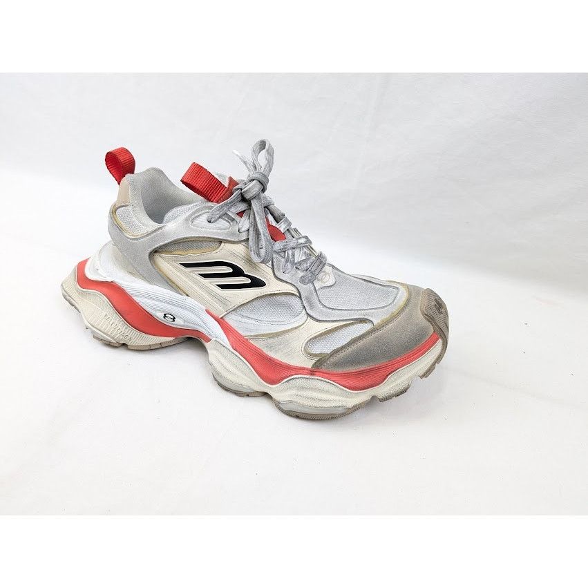 Balenciaga o1rshd1 Cargo Suede Low-Top Sneakers in Beige/Grey/Red Size US 11 / EU 44 - 2 Thumbnail