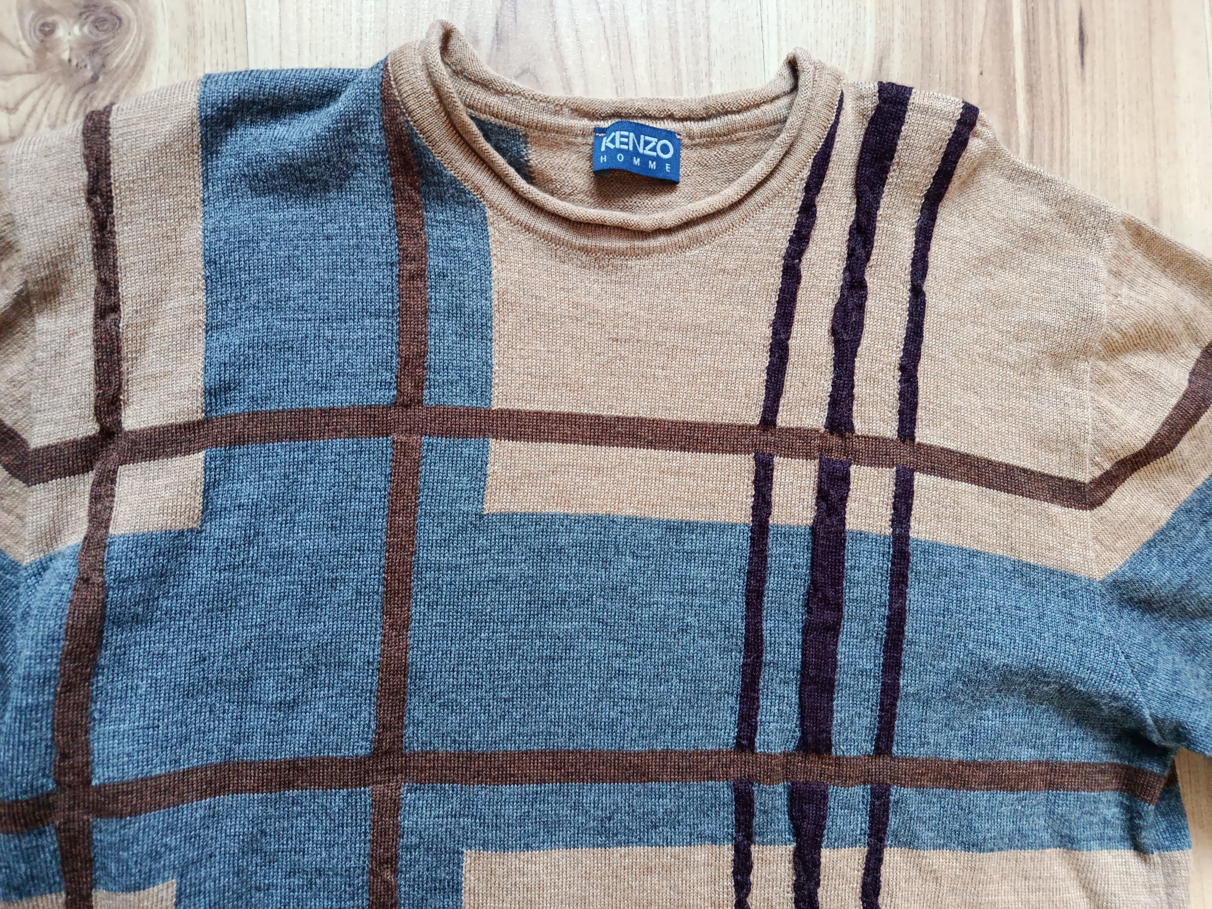 Kenzo Woolen Kenzo Homme Vintage Abstract Knitted Sweater Size US L / EU 52-54 / 3 - 10 Thumbnail