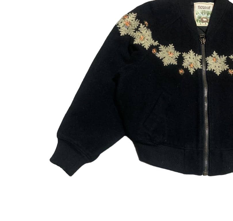 Japanese Brand Vintage Japanese Nougat Wool Bomber Jacket Size US M / EU 48-50 / 2 - 2 Thumbnail