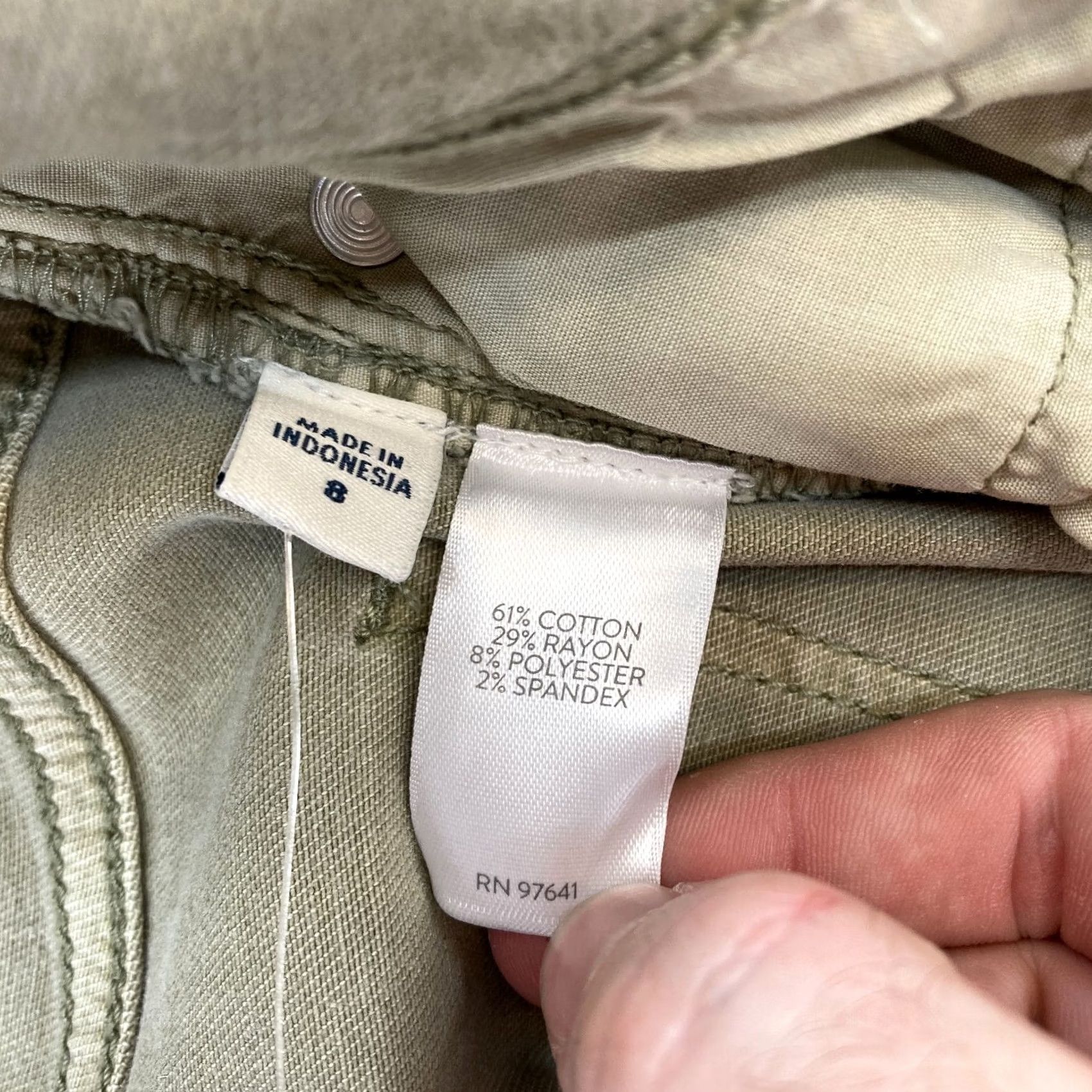 J. Jill J.Jill Jeans Women's 8 High Rise Cropped Light Green Stretch Denim Cuffed NWT Size 30" / US 8 / IT 44 - 7 Thumbnail