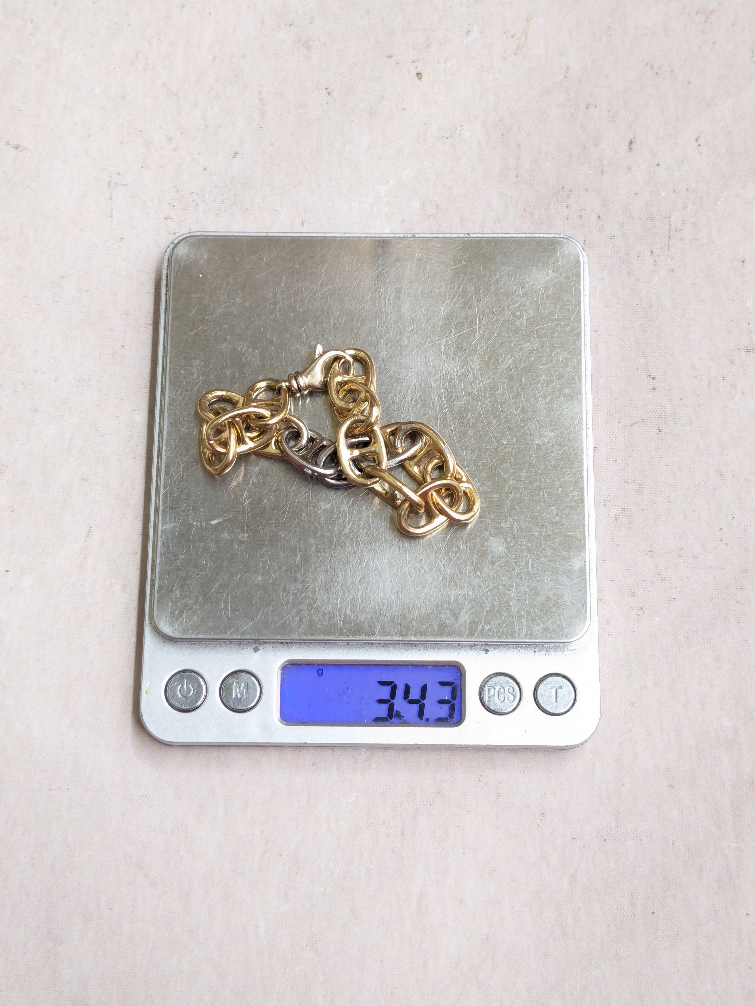 Jewelry Vintage Sterling Silver Bracelet Anchor Mariner Gold 7.25 Size ONE SIZE - 17 Thumbnail