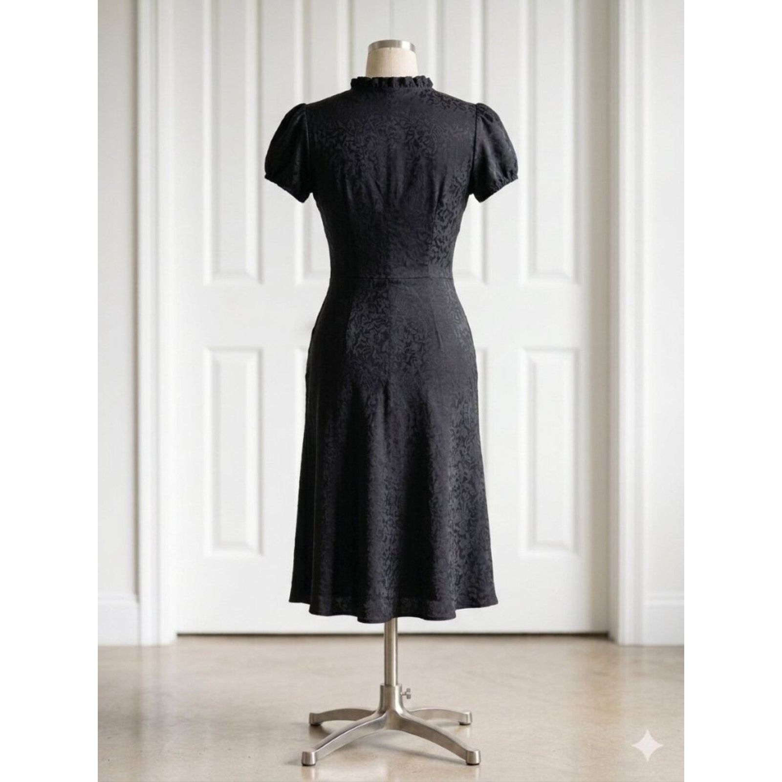Other Debra Rodman's Black Jacquard Silk Dress (Size 2) Size XS / US 0-2 / IT 36-38 - 3 Thumbnail