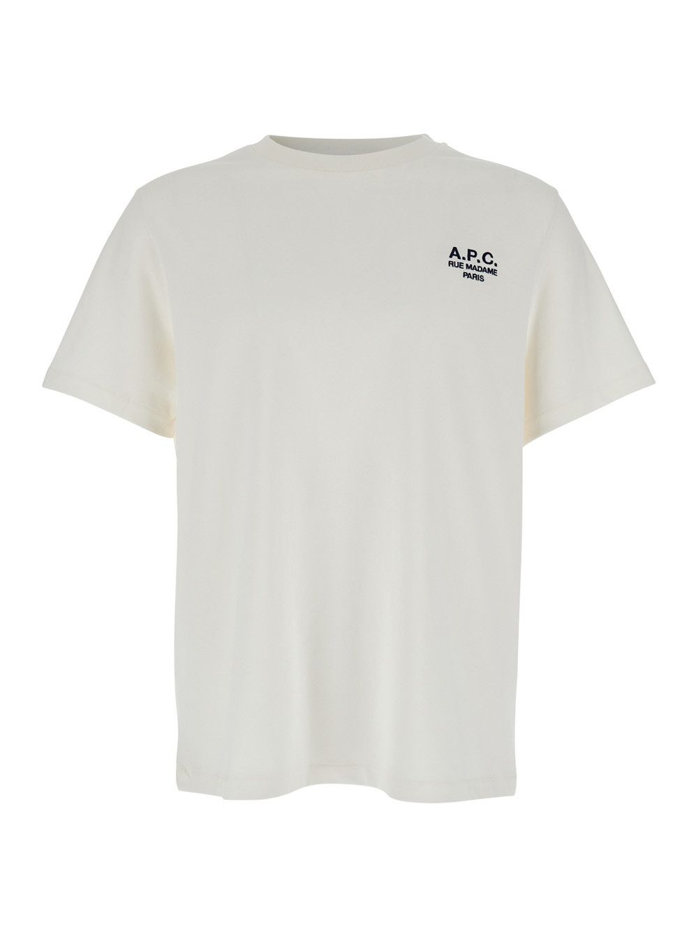 A.P.C. White T-Shirt with Embroidered Logo on the Front in Cotton Woman Size S / US 4 / IT 40 - 1 Thumbnail