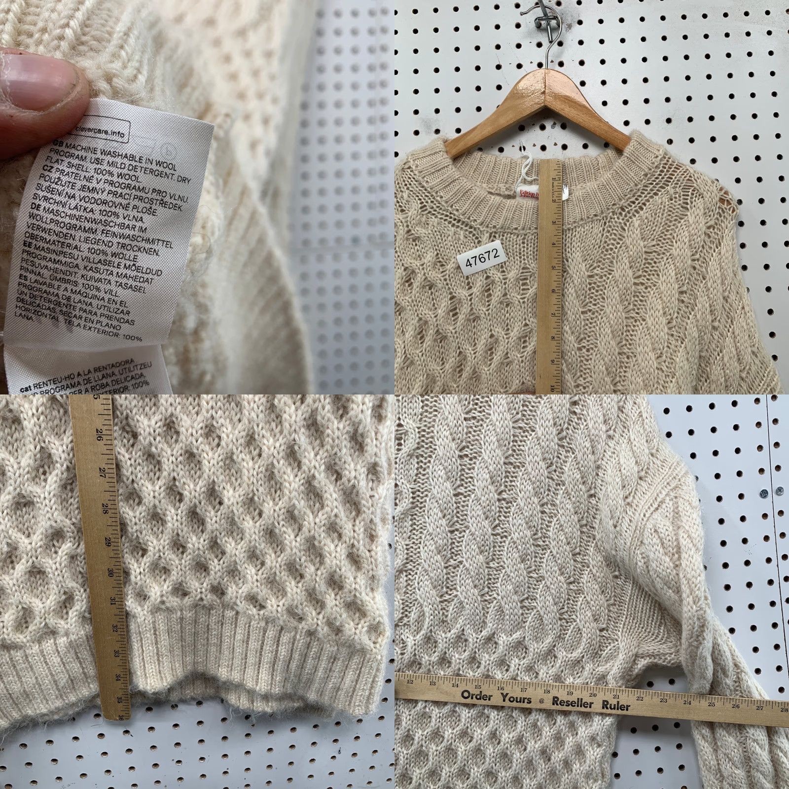 H&M H&M Edition By John Boyega 100% Wool Sweater Womens Large Beige Oversized Size L / US 10 / IT 46 - 8 Thumbnail