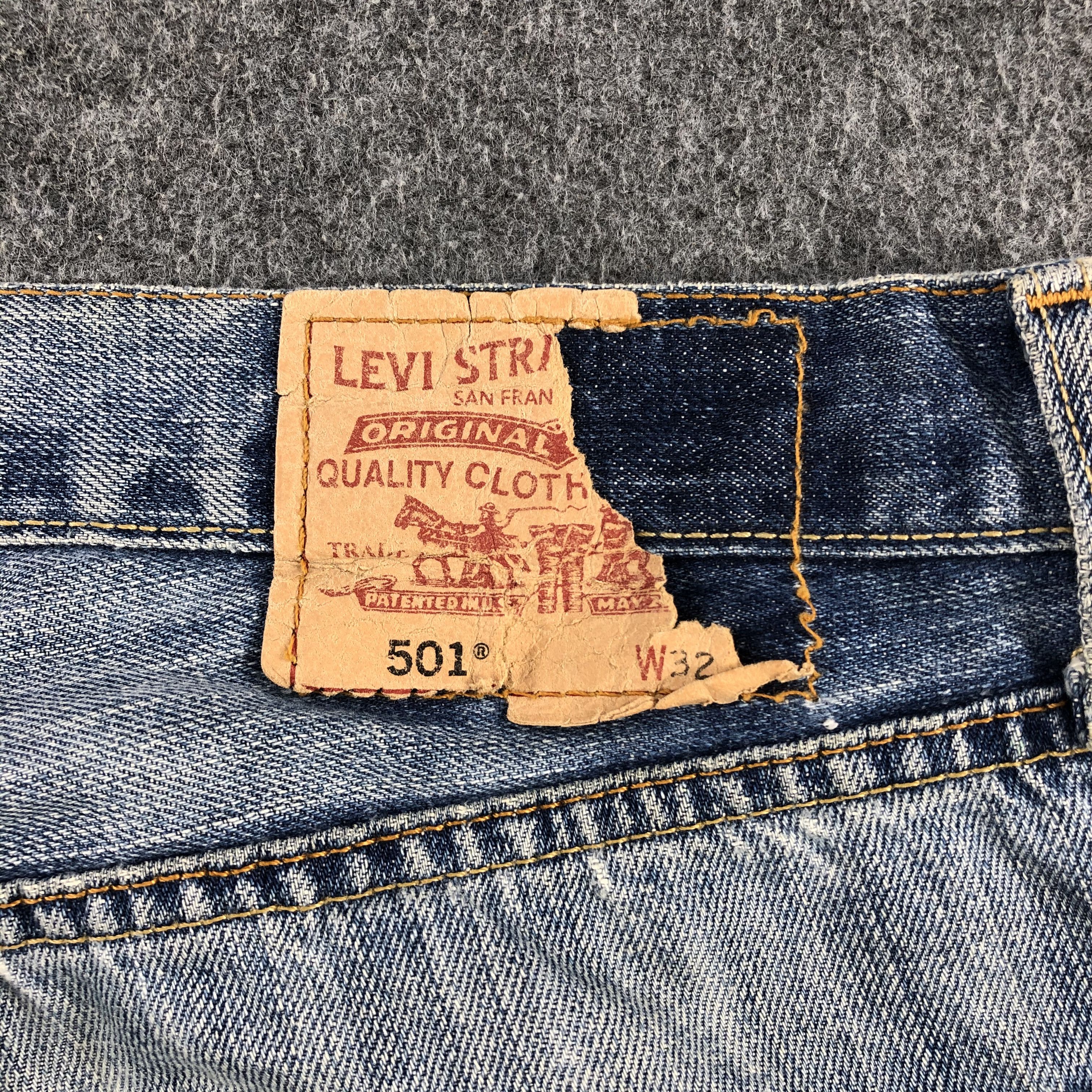 Levi's 90s Vintage Distress Levis 501 Jeans-J1419 Size US 34 / EU 50 - 5 Thumbnail