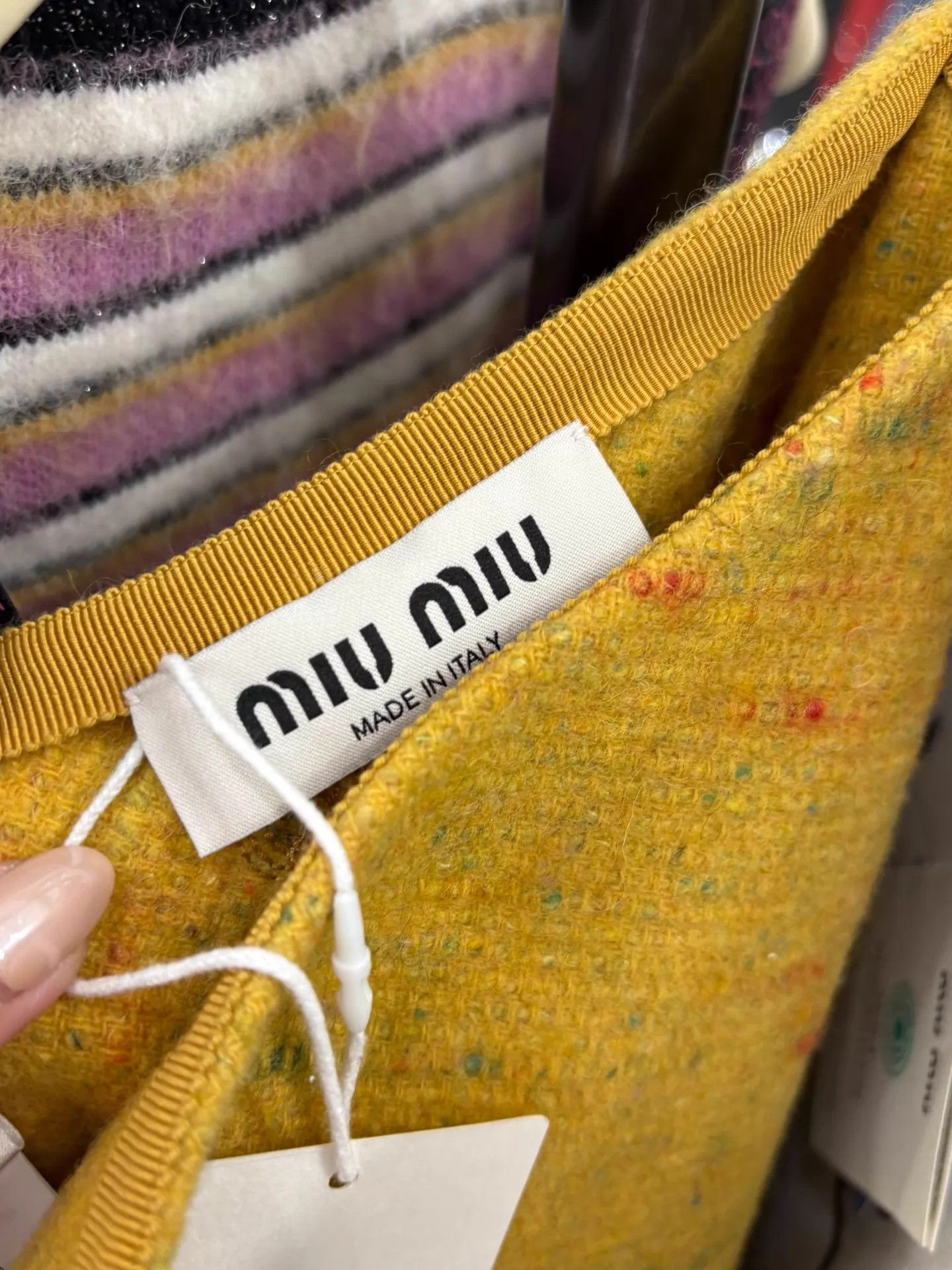 Miu Miu Miu Miu 25FW Yellow Twill Wool Skirt 38 Mint Size 26" / US 2 / IT 38 - 9 Thumbnail