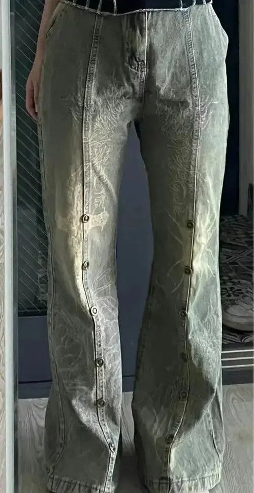 Jean washed jeans with print and flares Size US 30 / EU 46 - 2 Thumbnail