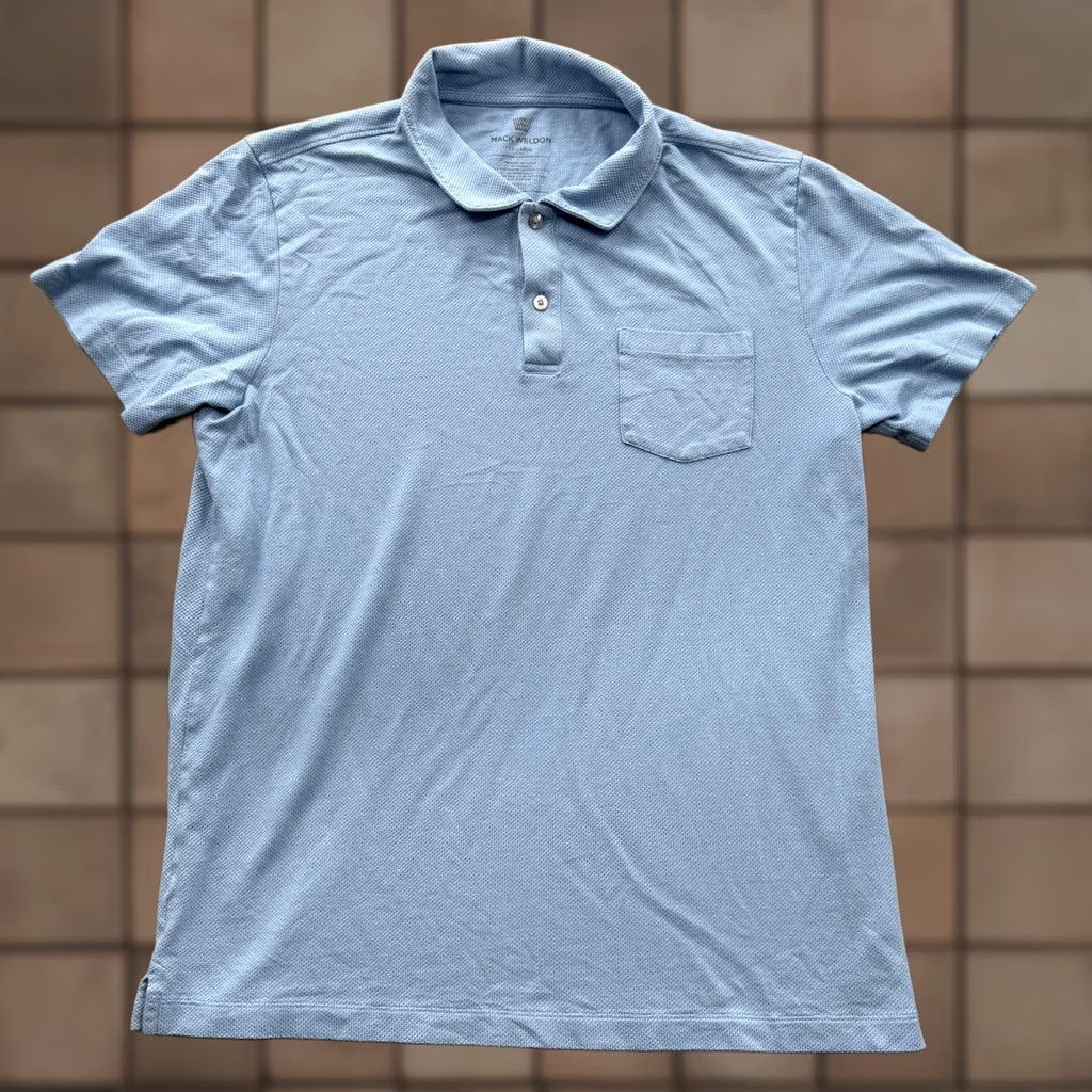 Vintage Mack Weldon Polo Shirt Mens 2XL Blue Pocket Lightweight Stretch Knit Casual Size US XXL / EU 58 / 5 - 1 Thumbnail