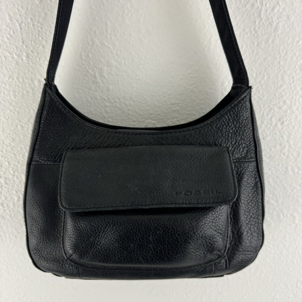 Fossil FOSSIL Vintage 90s Y2K Black Leather Edgy Shoulder Bag Purse Size ONE SIZE - 3 Thumbnail