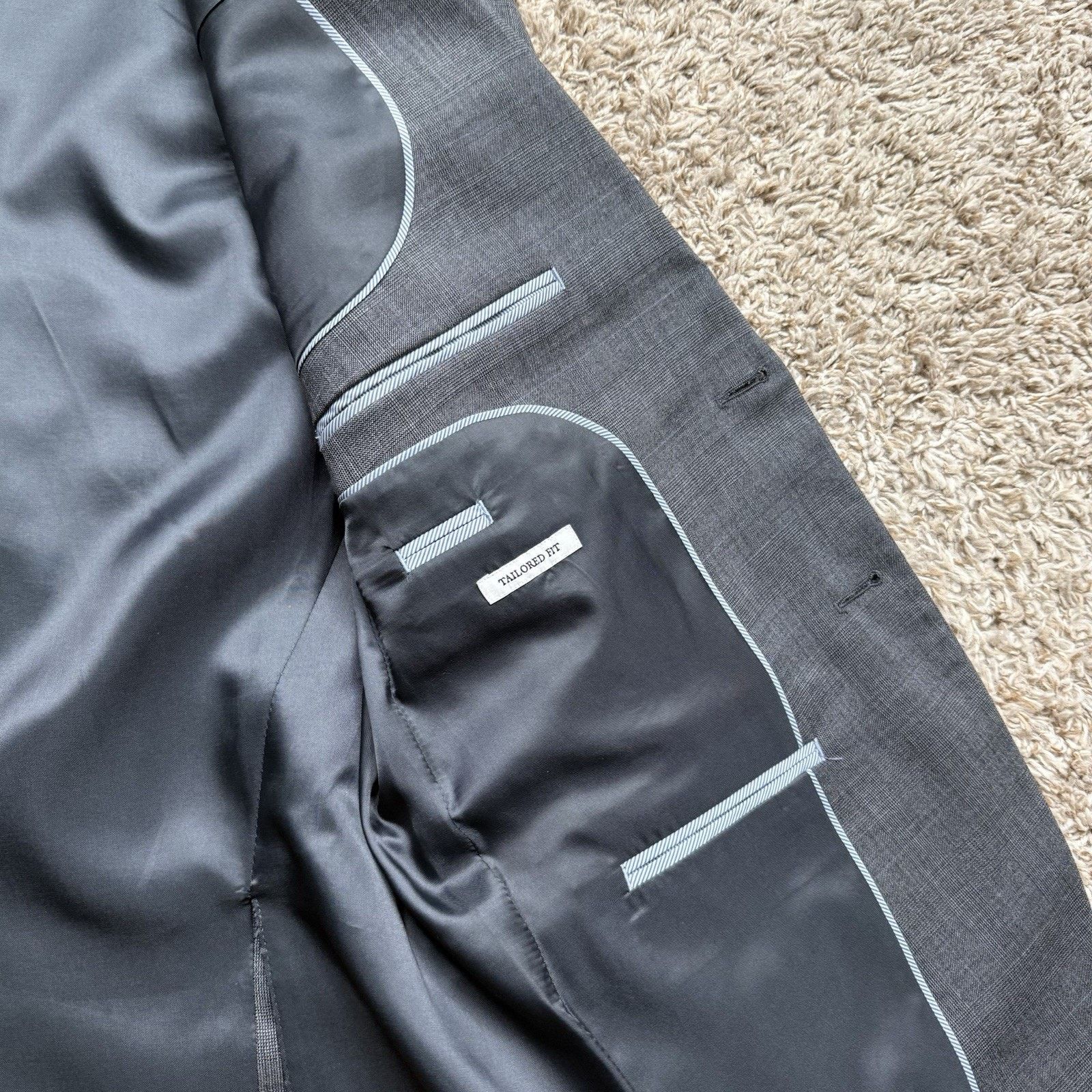 Jos. A. Bank Jos A Bank 40 Short 32” Waist Grey Wool Jacket Pants Suit Size 40S - 13 Thumbnail