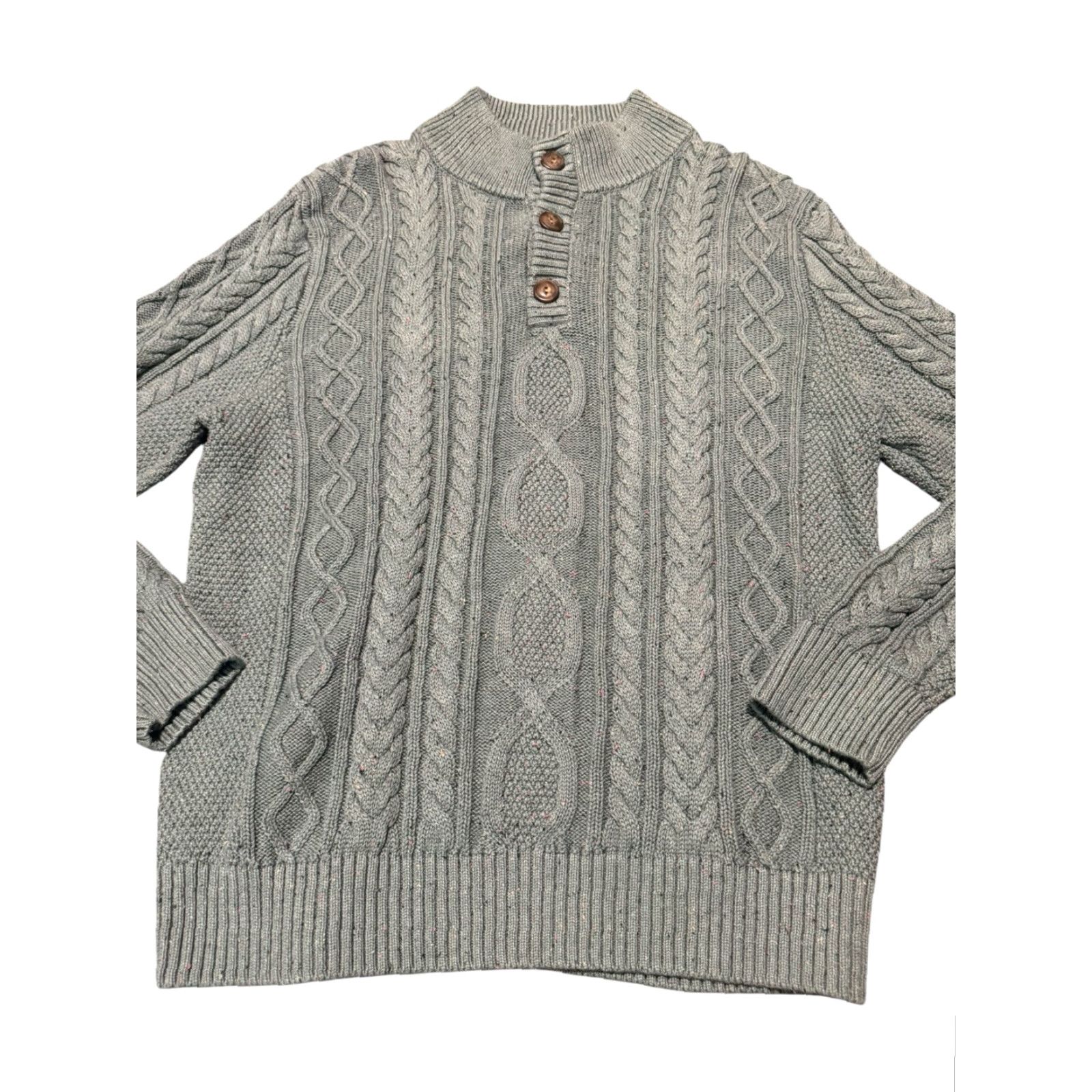 Vintage VINTAGE LL Bean Sweater Mens Large Green Fisherman Button Chunky Cable Knit Pullover Knit All Seasons Thermal Heavyweight Outdoor 90s Mens Size US L / EU 52-54 / 3 - 2 Thumbnail