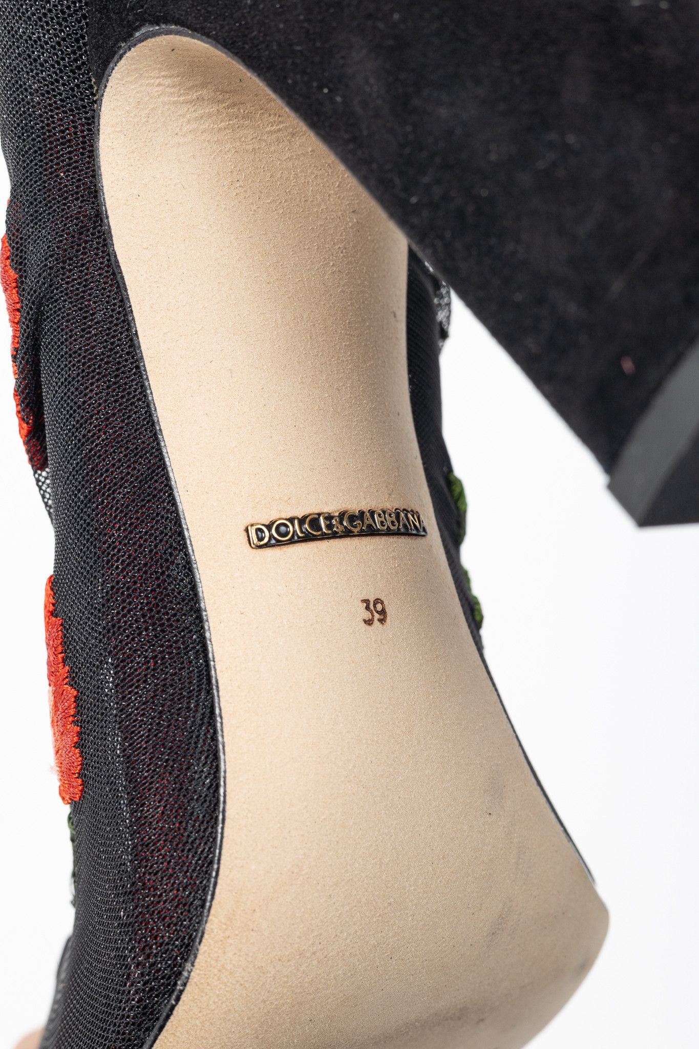 Dolce & Gabbana Dolce & Gabbana SS15 Runway Floral Mesh Suede Booties Size US 8.5 / IT 38.5 - 5 Thumbnail