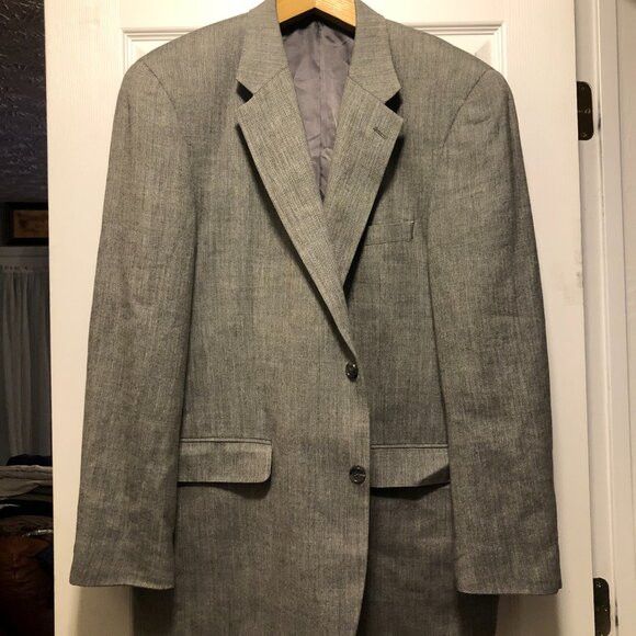Club Room club room men's linen blend sport coat jacket blazer 46L Size 46L - 2 Thumbnail