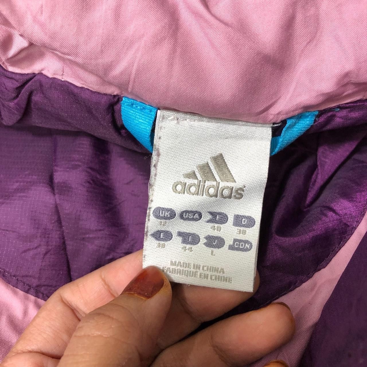 Adidas Vtg ADIDAS ORIGINALS Quilted Purple Puffer Jacket Hoodie Size L / US 10 / IT 46 - 4 Thumbnail
