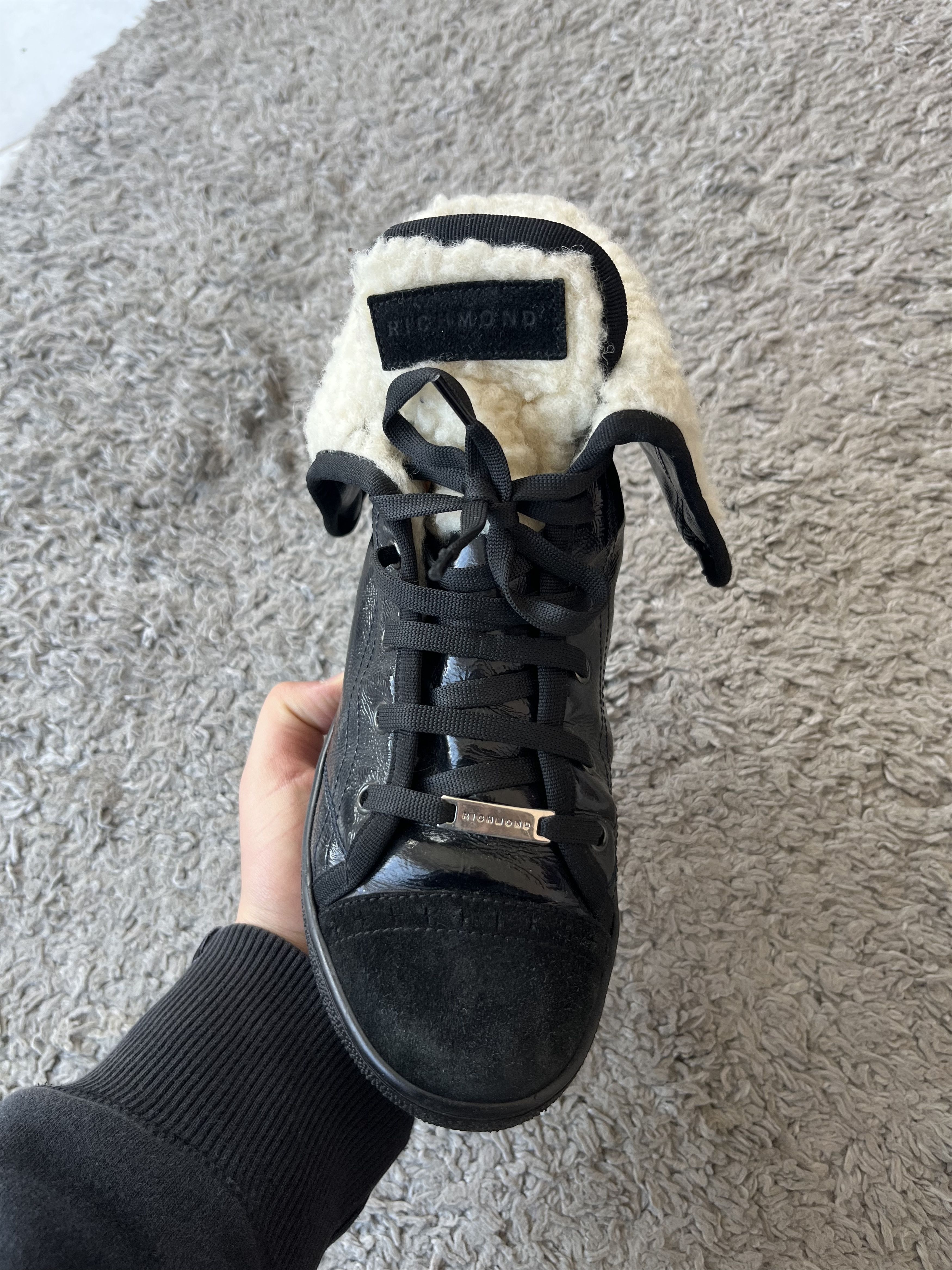 John Richmond JOHN RICHMOND Vintage Shoes Big Logo Black/White Size US 8 / IT 38 - 6 Thumbnail