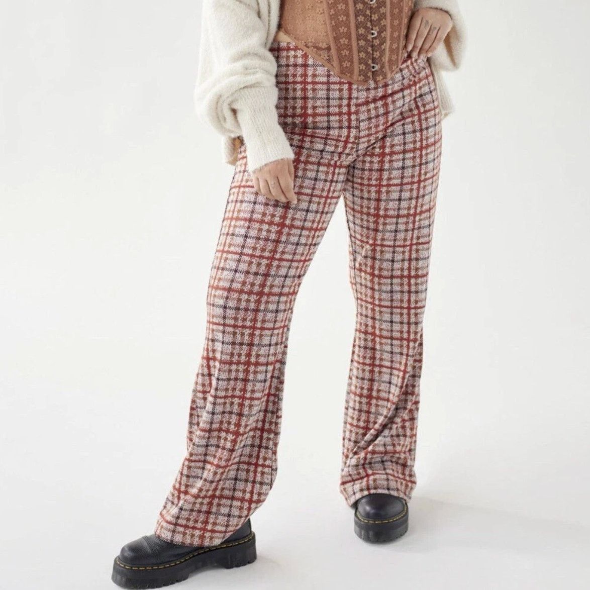 Urban Outfitters Urban Outfitters Bryn Pull On Flare Pants Plaid Pants XS Size 25" / US 0 / IT 36 - 8 Thumbnail