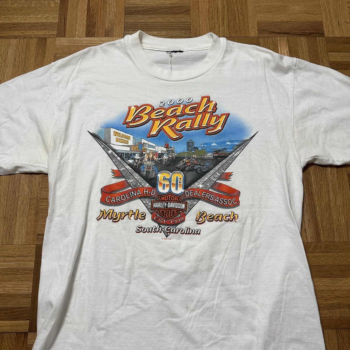 Harley Davidson Vintage Harley Davidson 2000 Beach Rally tee Size US L / EU 52-54 / 3 - 3 Thumbnail