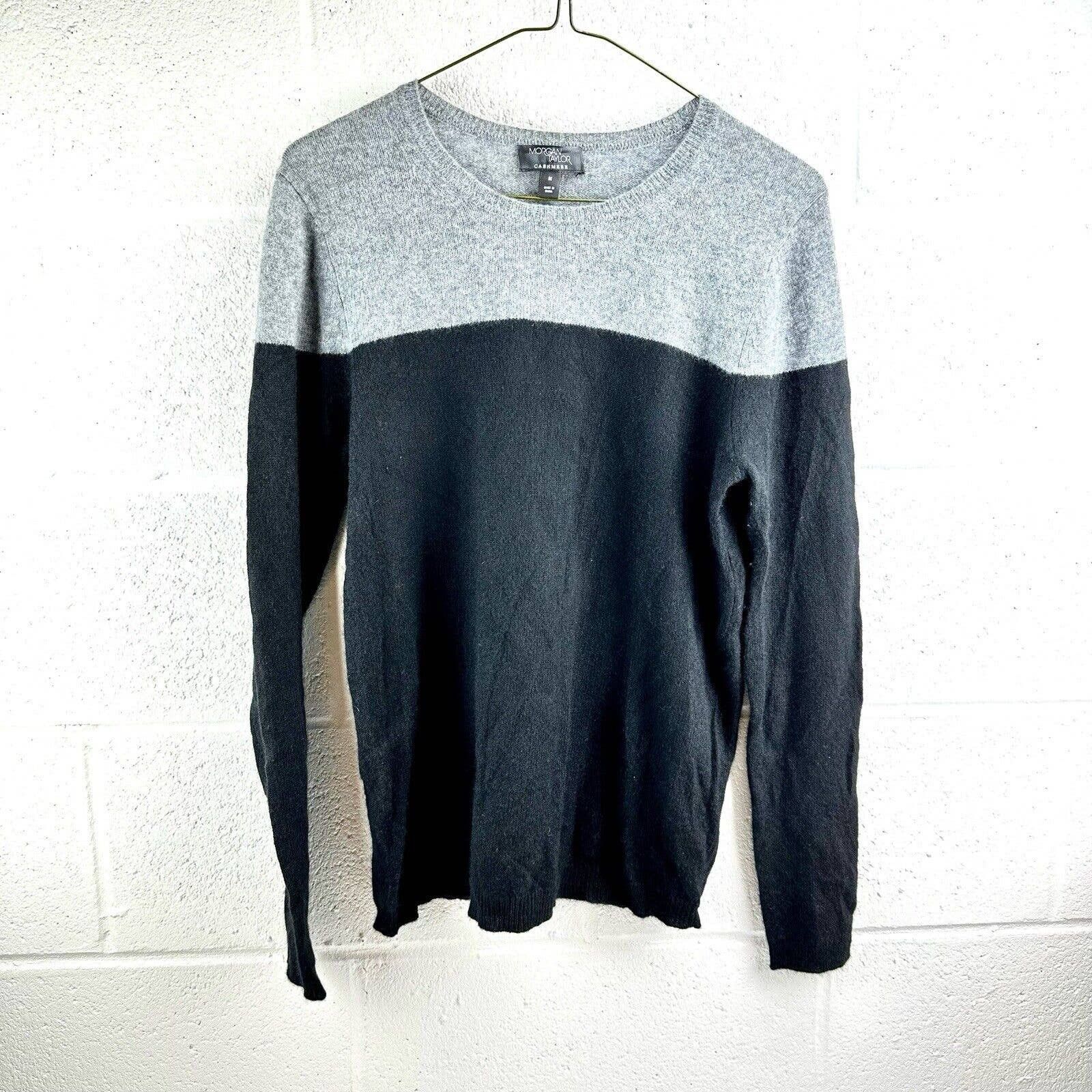 Black Cashmere fashion Color blockPullover Sweater