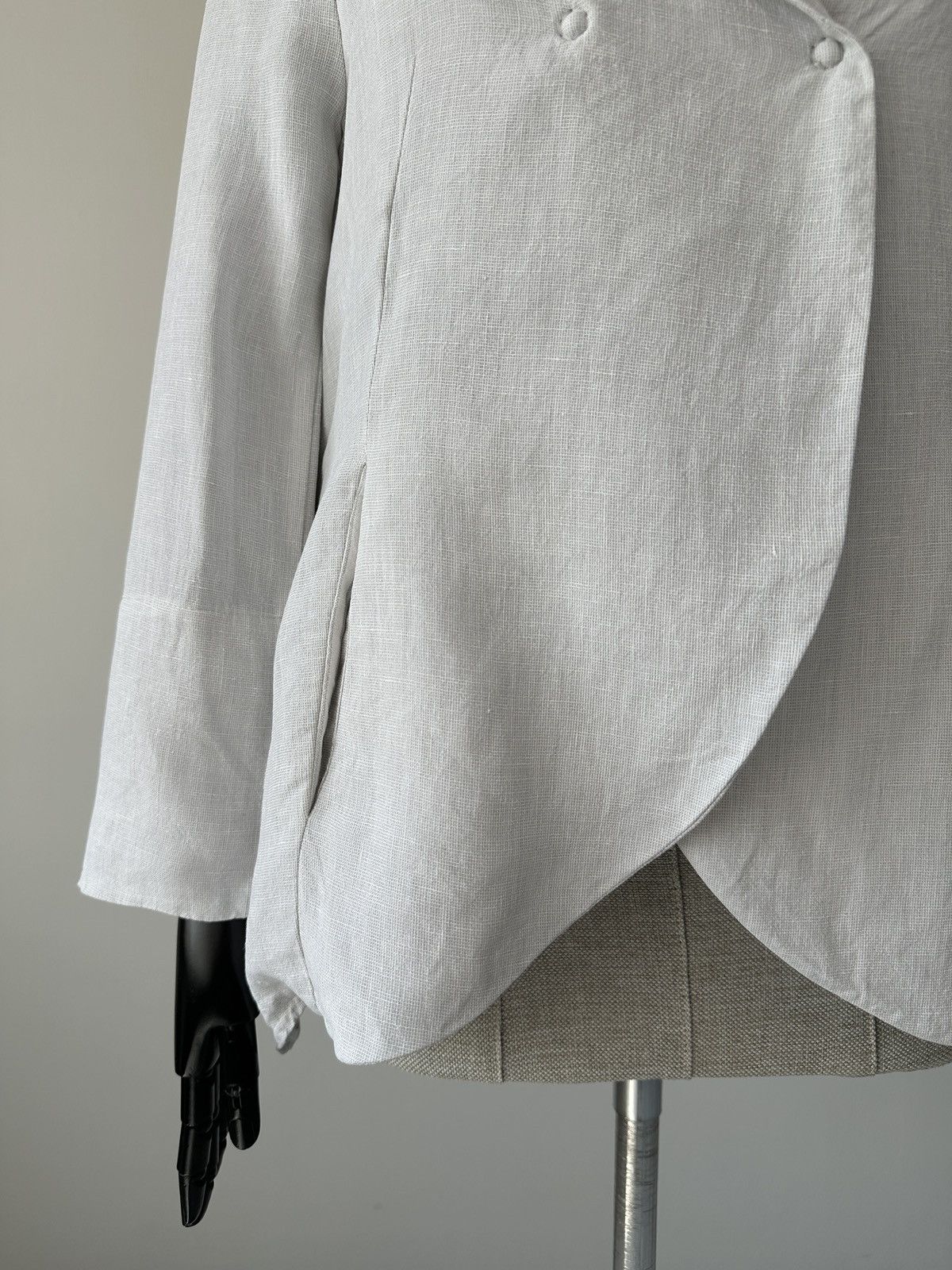Annette Gortz ANNETTE GORTZ Avant Garde Asymmetrical Linen Blazer Jacket Size XS / US 0-2 / IT 36-38 - 9 Thumbnail