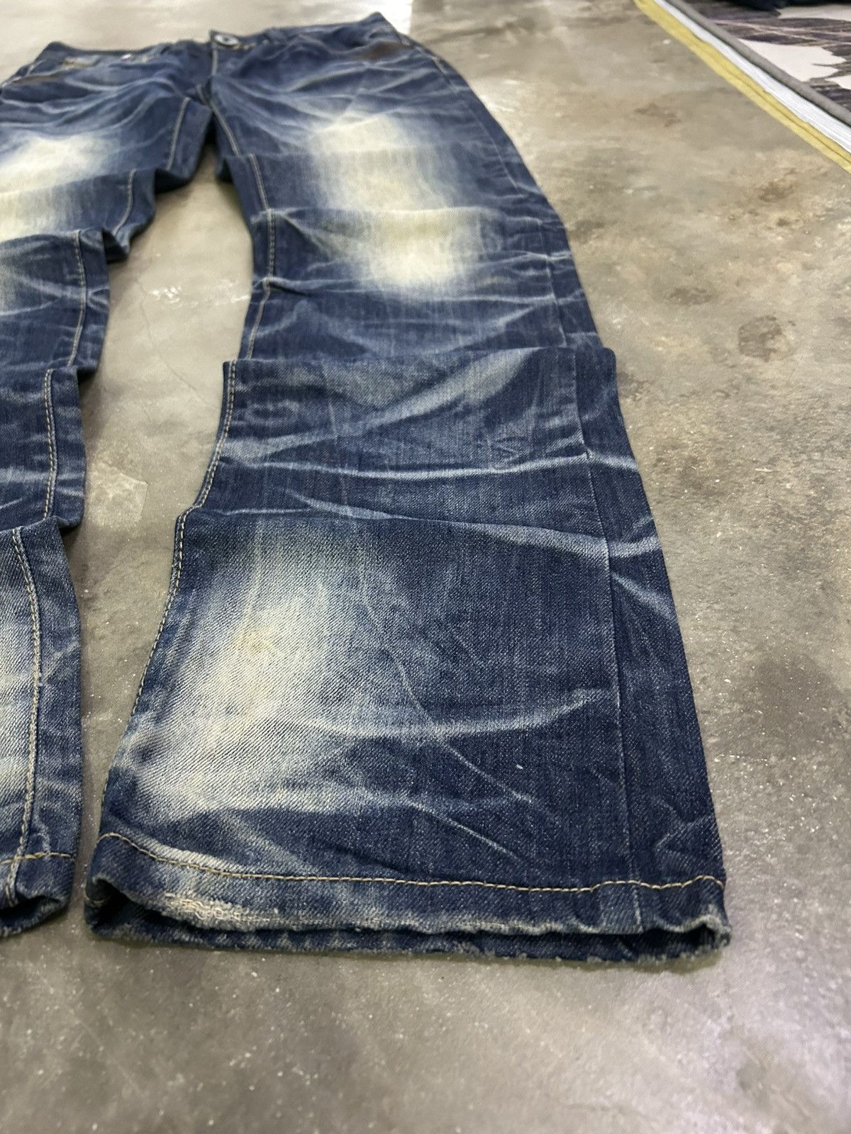 If Six Was Nine Jianai Denim Stacked Grunge Fit Heavy Fade Whisker Washed Size US 28 / EU 44 - 4 Thumbnail