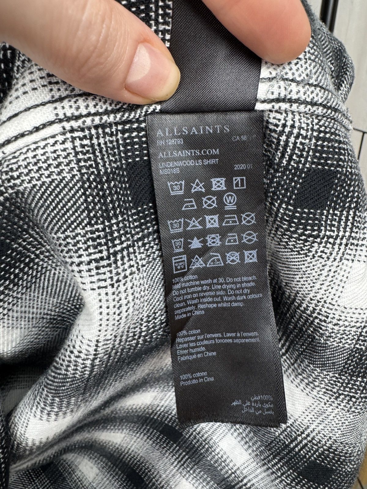 Allsaints Allsaints Lidenwood long sleeve shirt checkered flannel Size US M / EU 48-50 / 2 - 12 Thumbnail