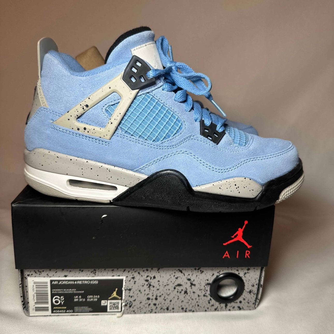 Size 6.5 - Air Jordan 4 Retro GS University Blue Men's Shoes