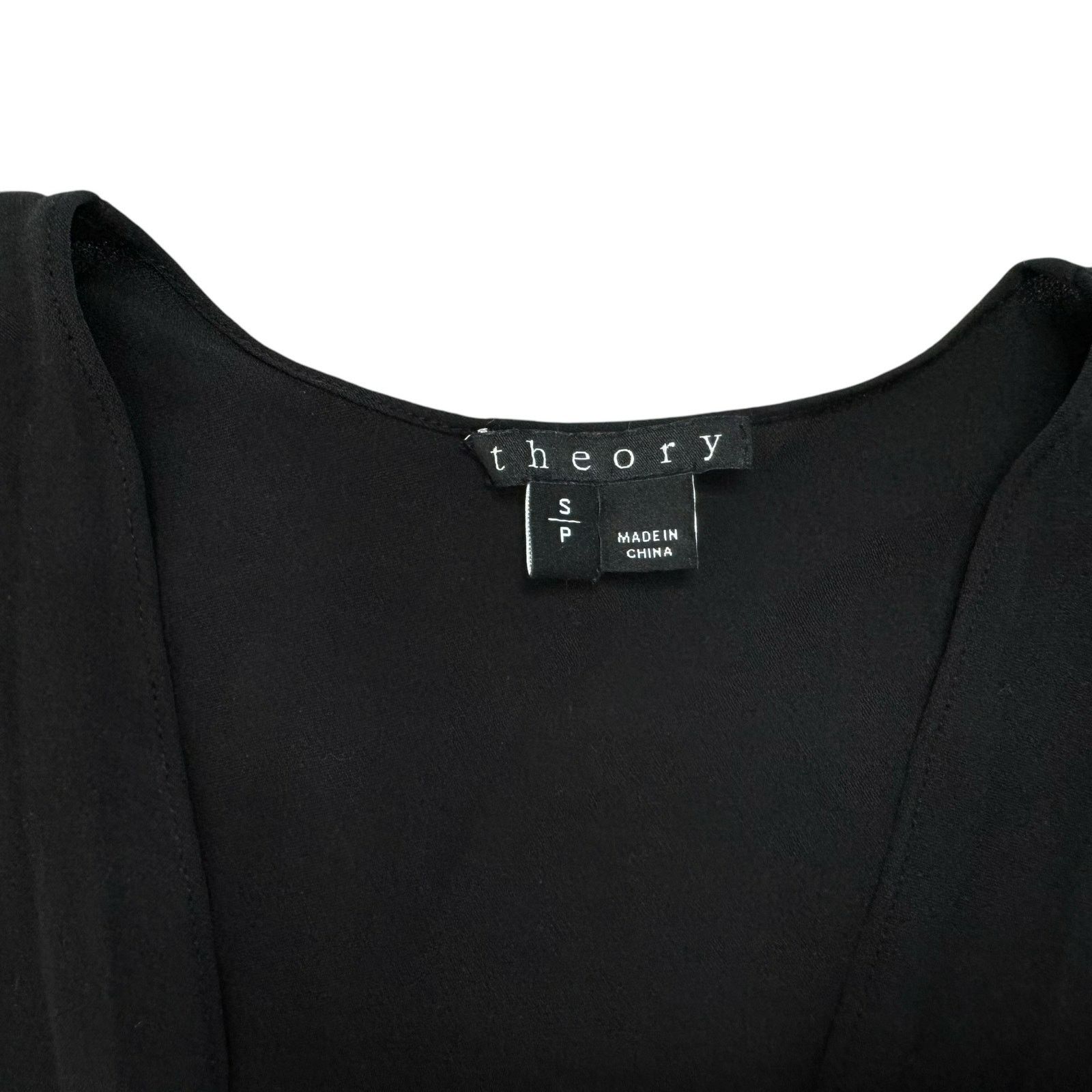 Theory THEORY Meighlan Black Sleeveless Silk Top Small Women V-neck Size S / US 4 / IT 40 - 6 Thumbnail
