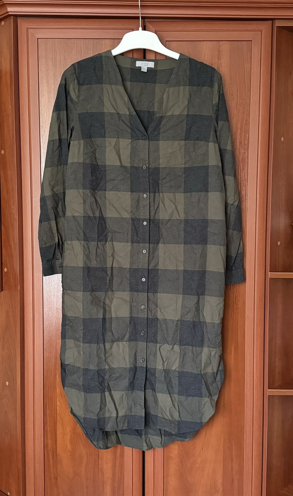 Cos × Designer COS 36 checkered dress long sleeve button up Size XS / US 0-2 / IT 36-38 - 13 Thumbnail