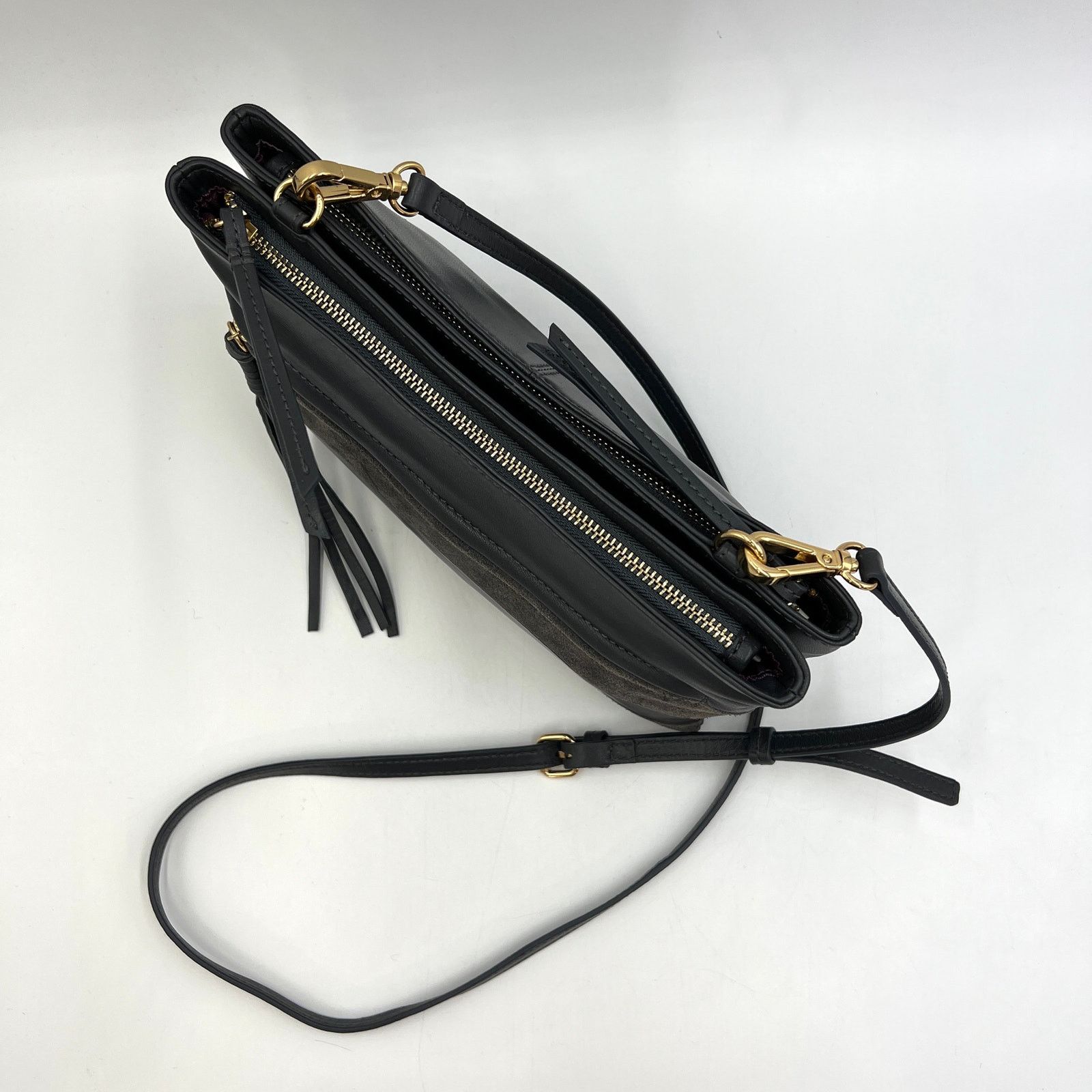 Other Kooba Leather Crossbody Suede Stripes Gray Leather Bag Size ONE SIZE - 11 Thumbnail