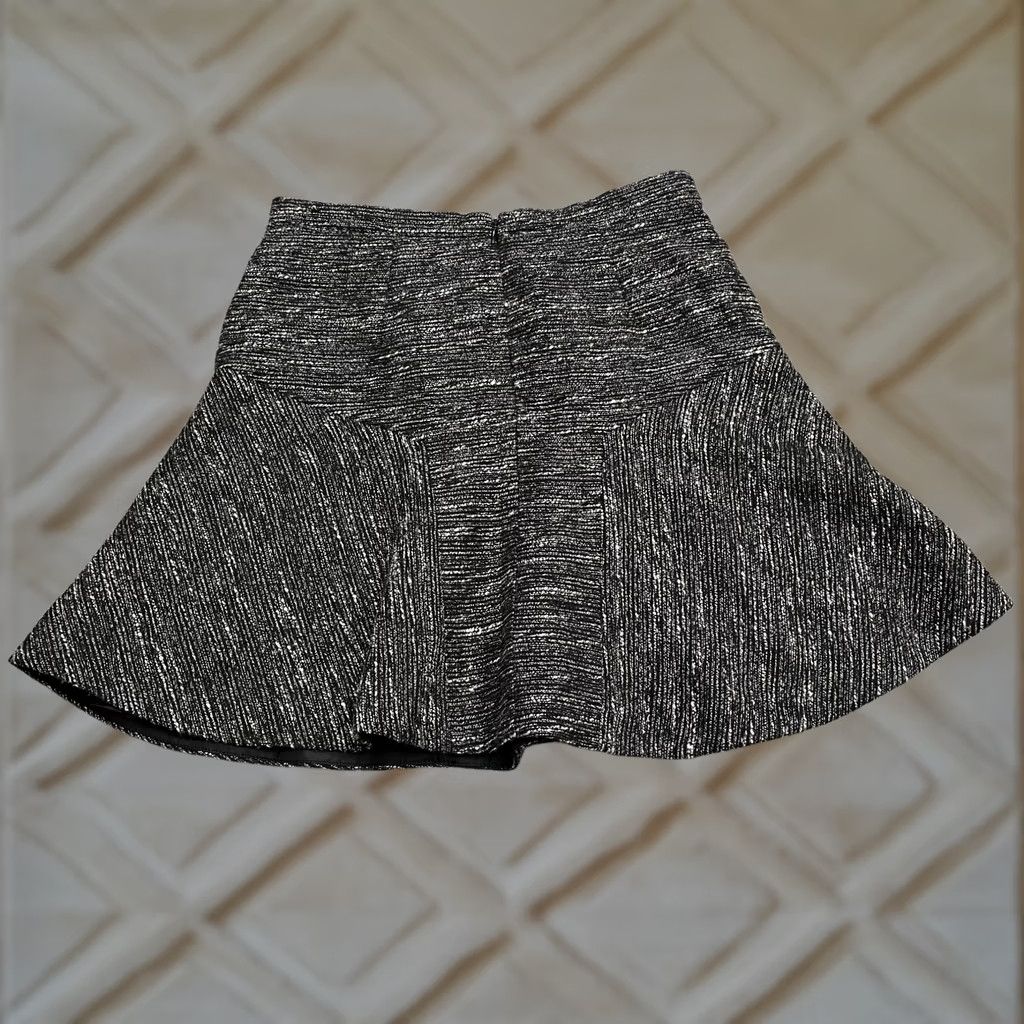 J.Crew J.CREW Tweed A-Line Short Skirt Womens 0 Heather Gray Lined Casual Peplum Size 25" / US 0 / IT 36 - 1 Thumbnail
