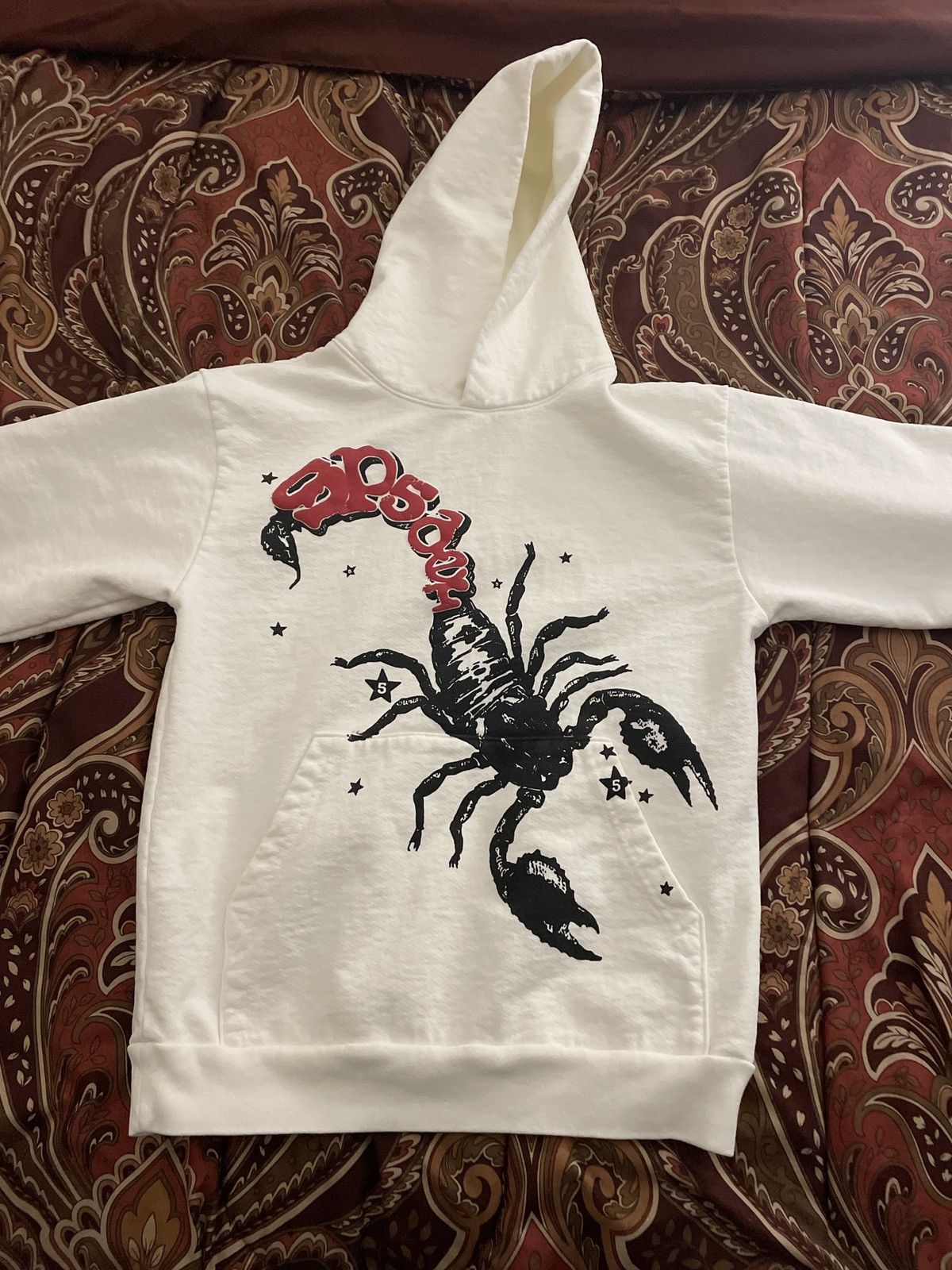 image of Spider Worldwide White And Red Sp5Der Hoodie, Men's (Size Small)