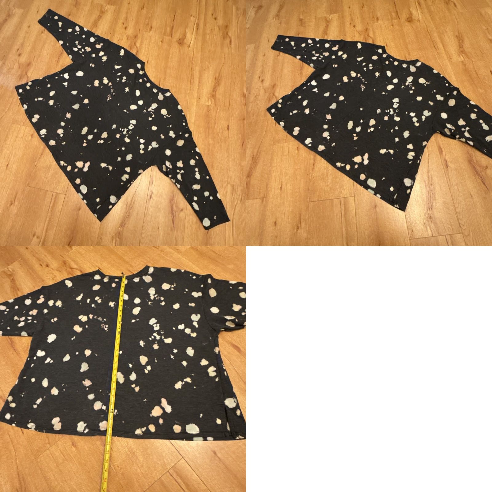 Vintage Livi Lane Bryant Gray Polka Dot Tie Dye Sweatshirt Women 28 Boho Pullover Long Sleeve Product Size 28 Womens Size 4XL / US 24-26 - 8 Thumbnail