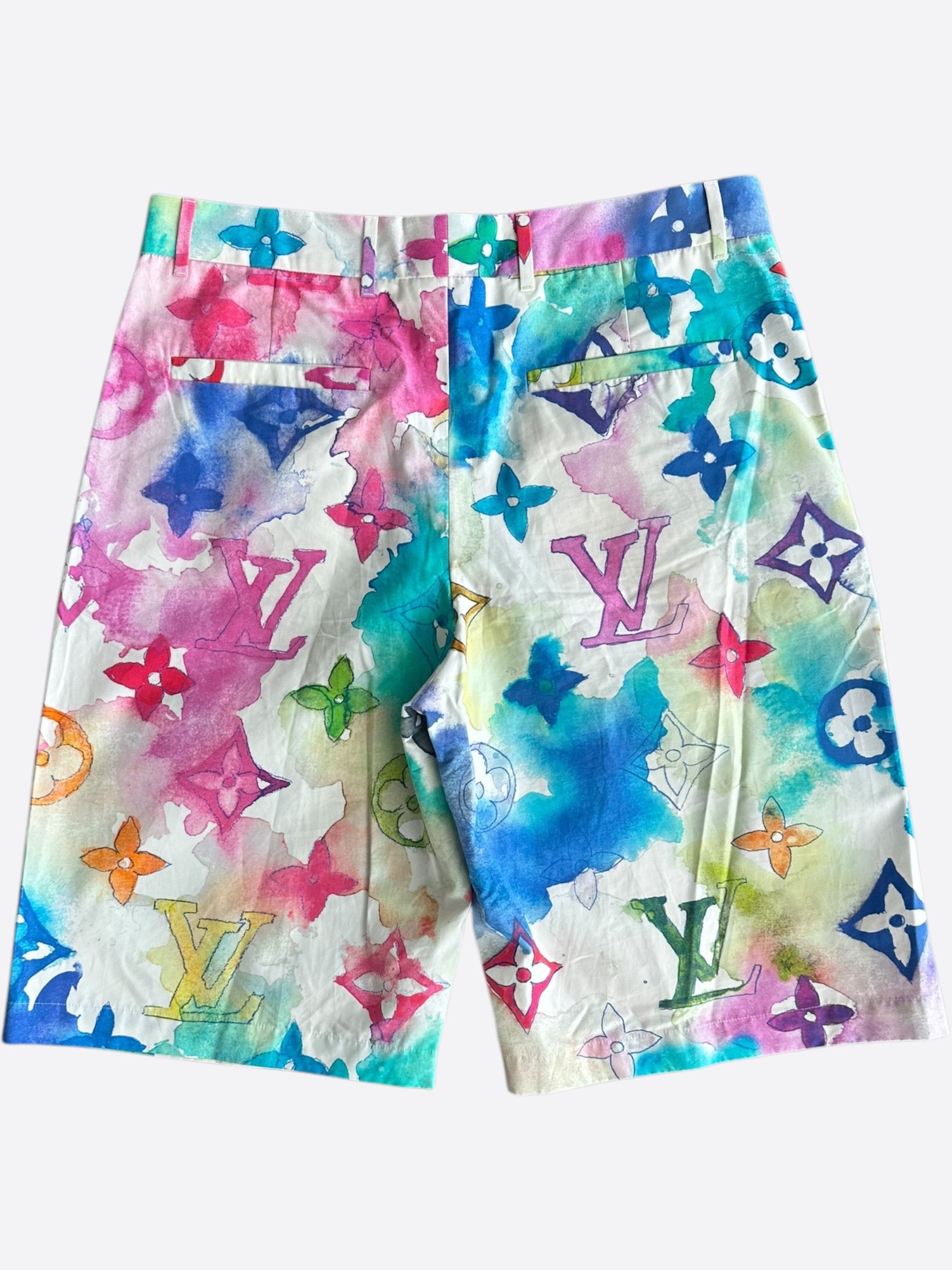 Louis Vuitton Louis Vuitton Multicolor Watercolor Monogram Shorts Size US 36 / EU 52 - 2 Thumbnail