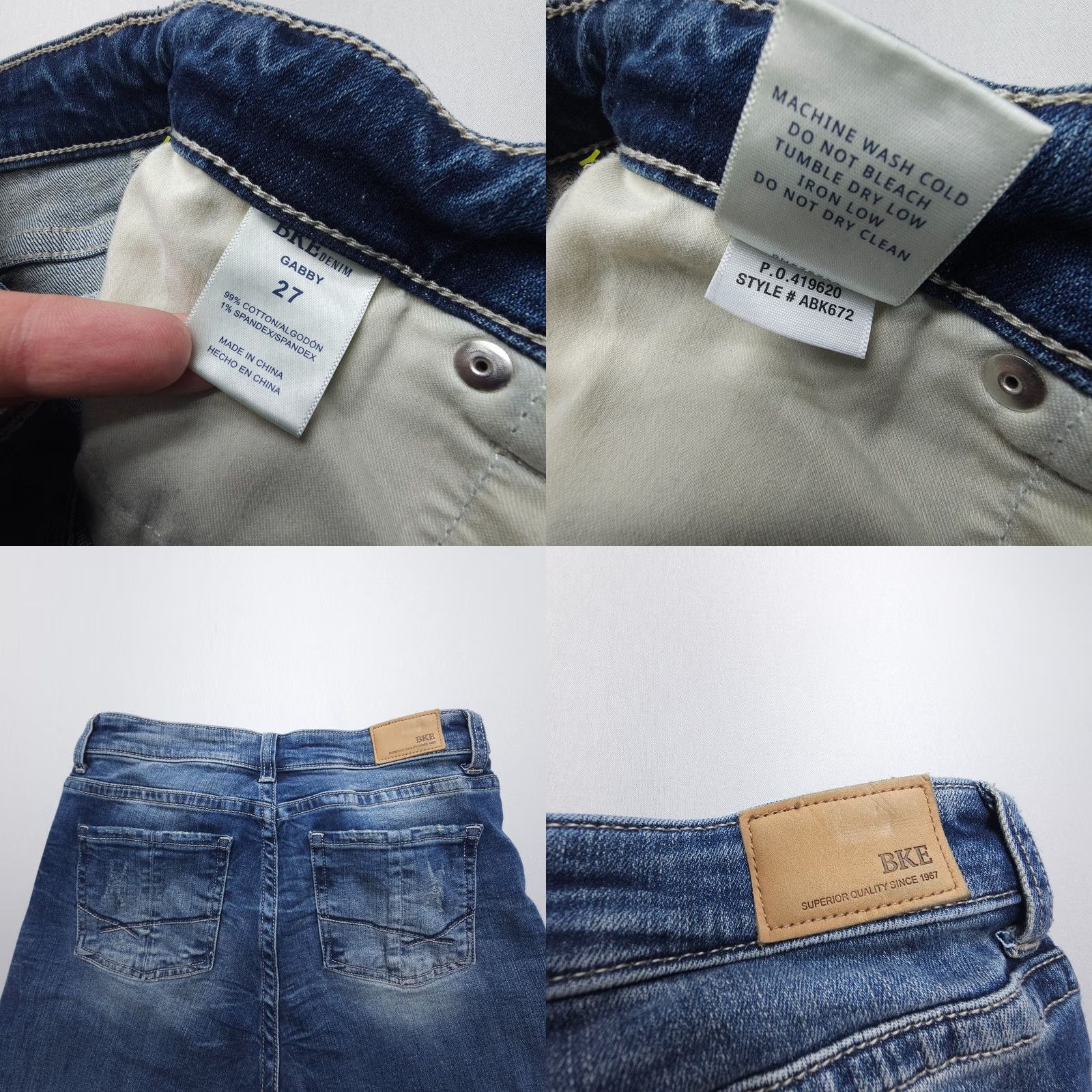 Vintage Buckle Gabby Curvy Fit High Rise Crop Jeans Size 27 Dark Wash Denim Women Buckle Bke 5-Pocket Cropped Modern Southwestern Blue Jeans Womens Size 27" / US 4 / IT 40 - 8 Thumbnail