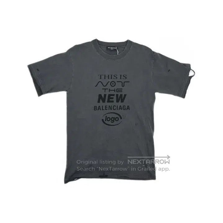 Balenciaga Balenciaga Black Distressed Print Cotton T. Size US S / EU 44-46 / 1 - 2 Thumbnail