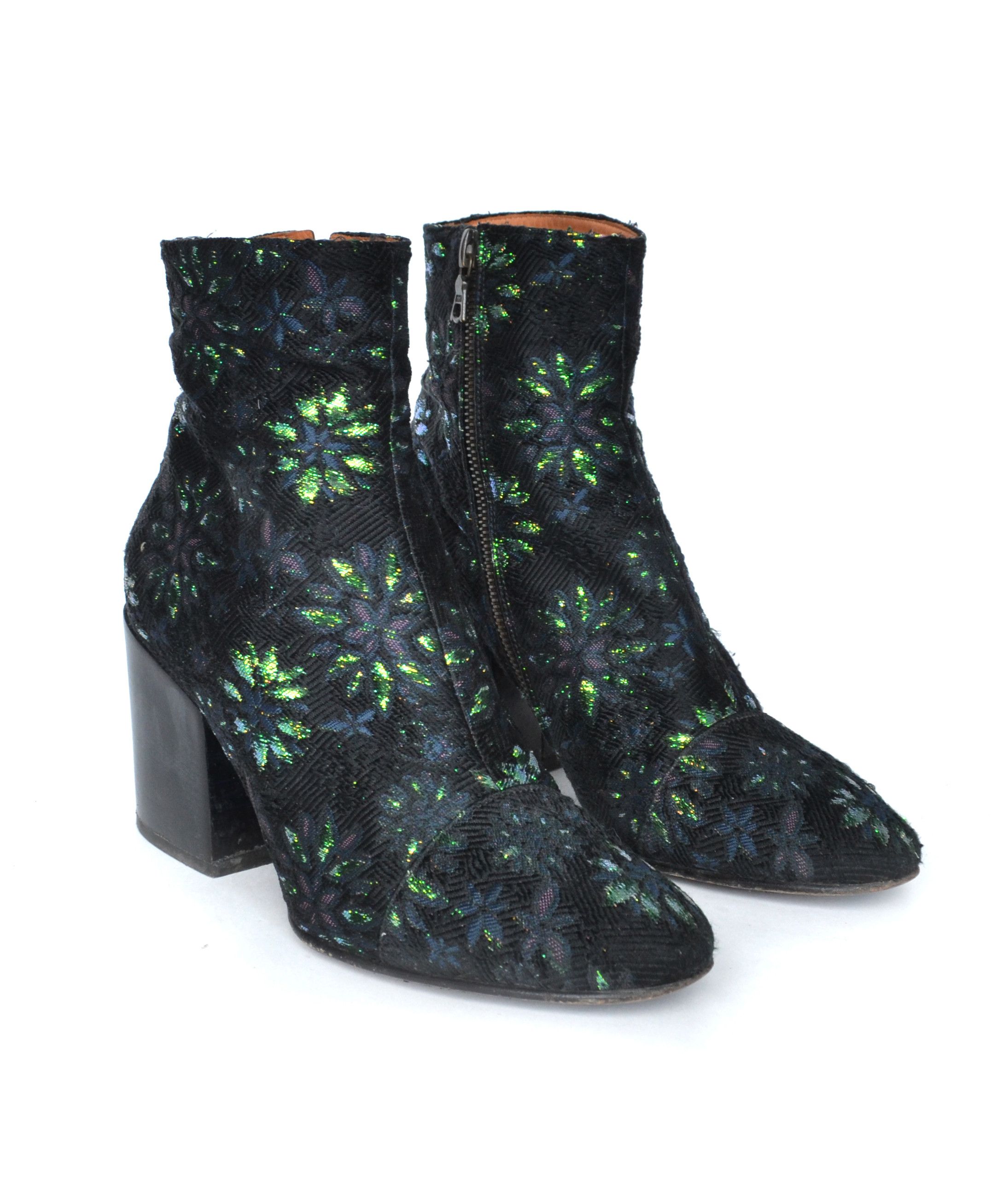 Dries Van Noten DRIES VAN NOTEN Boots Heels Floral Ankle Booties Black Size US 6 / IT 36 - 3 Thumbnail