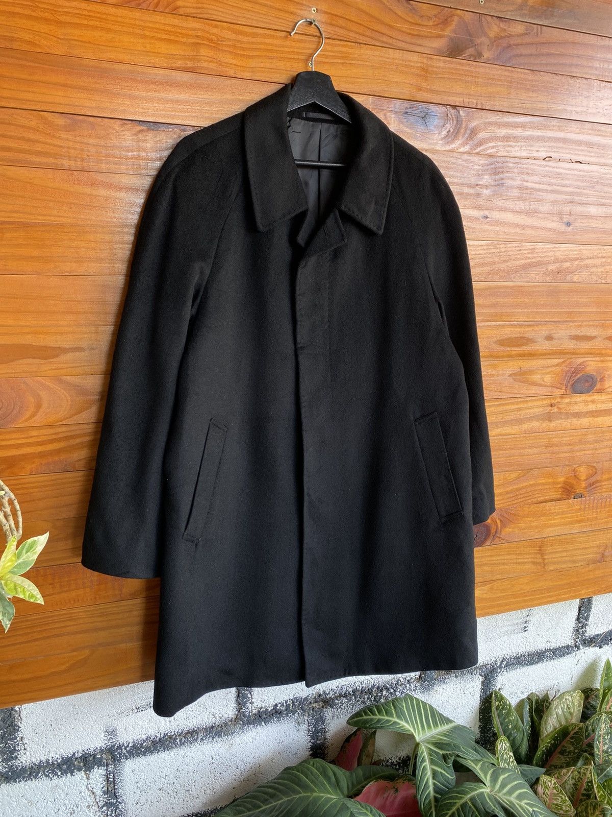 Vintage Vintage Black Cashmere Overcoat – 100% Cashmere Wool Size US M / EU 48-50 / 2 - 5 Thumbnail