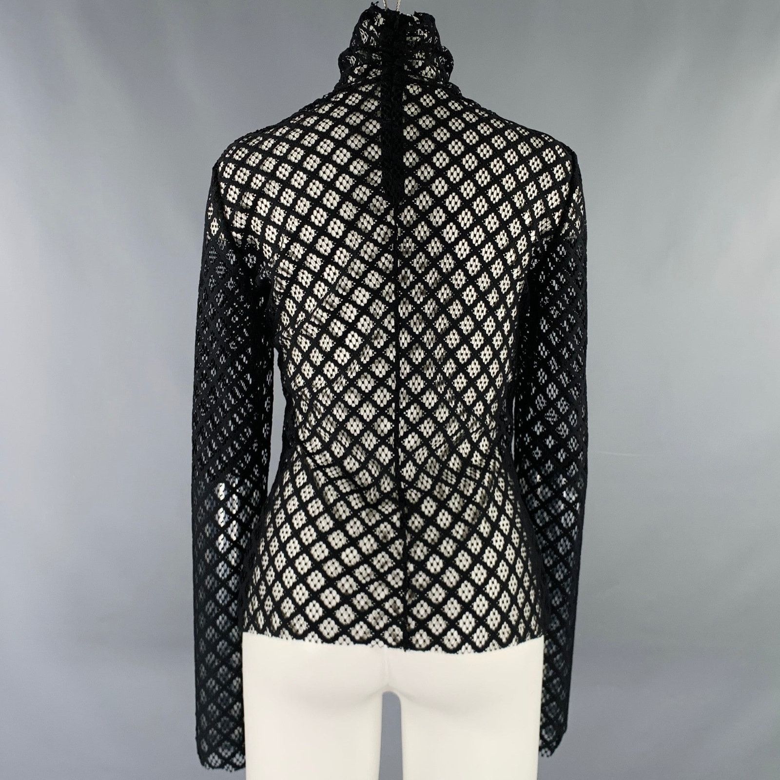 Philosophy di Lorenzo Serafini PHILOSOPHY di LORENZO SERAFINI Black Polyester Mesh Pullover Size S / US 4 / IT 40 - 4 Thumbnail