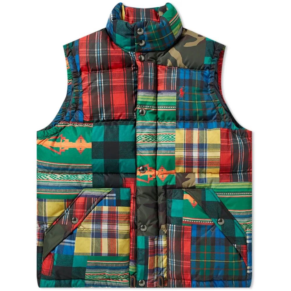 Image of Polo Ralph Laurent Patchwork Puffer Vest Men's Size 2Xl