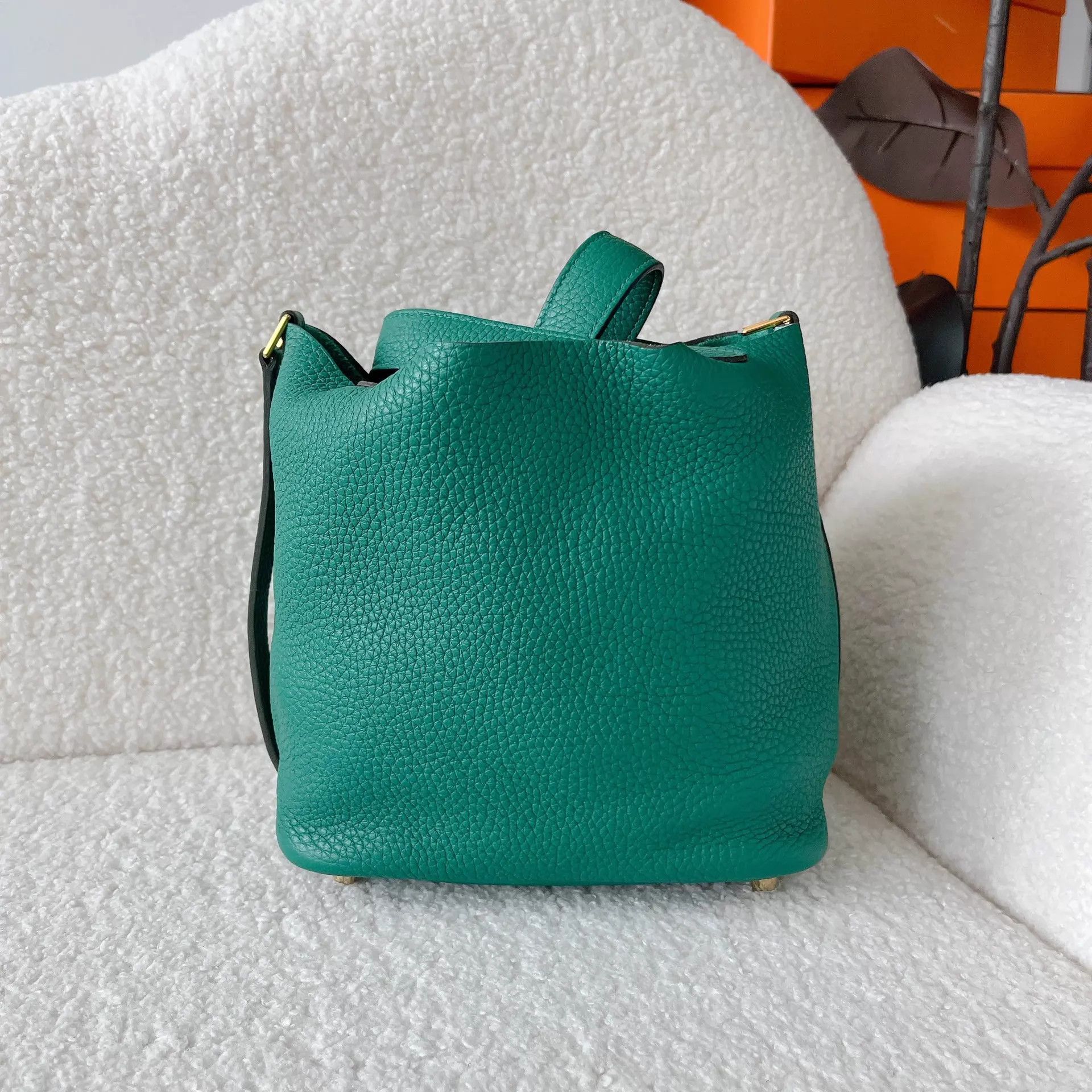 Hermes Hermes Picotin Lock 18 Velvet Green Gold Size ONE SIZE - 4 Thumbnail