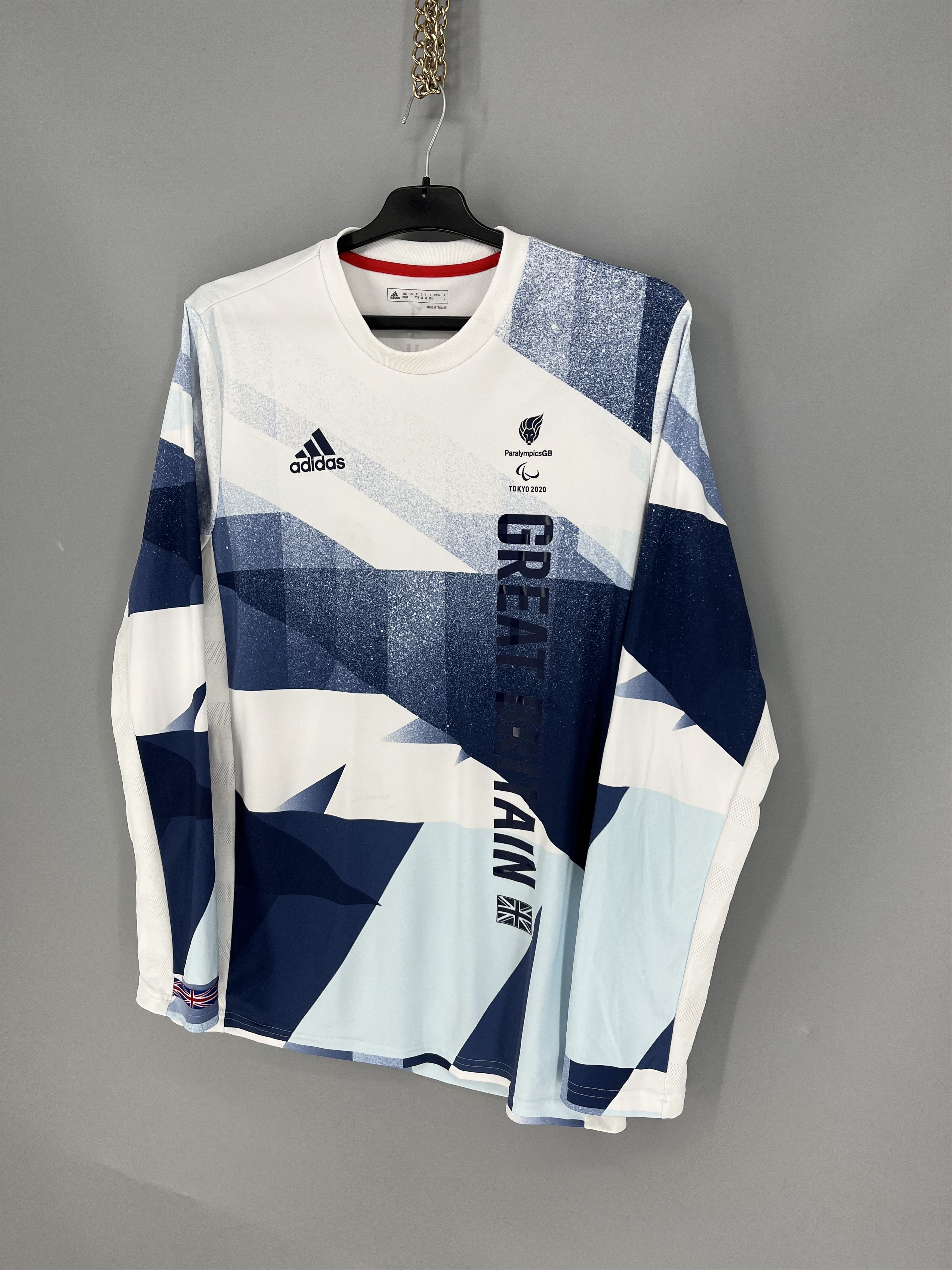 Adidas Adidas x Team GB White & Blue Stretch Long Sleeve Jersey Size US L / EU 52-54 / 3 - 3 Thumbnail