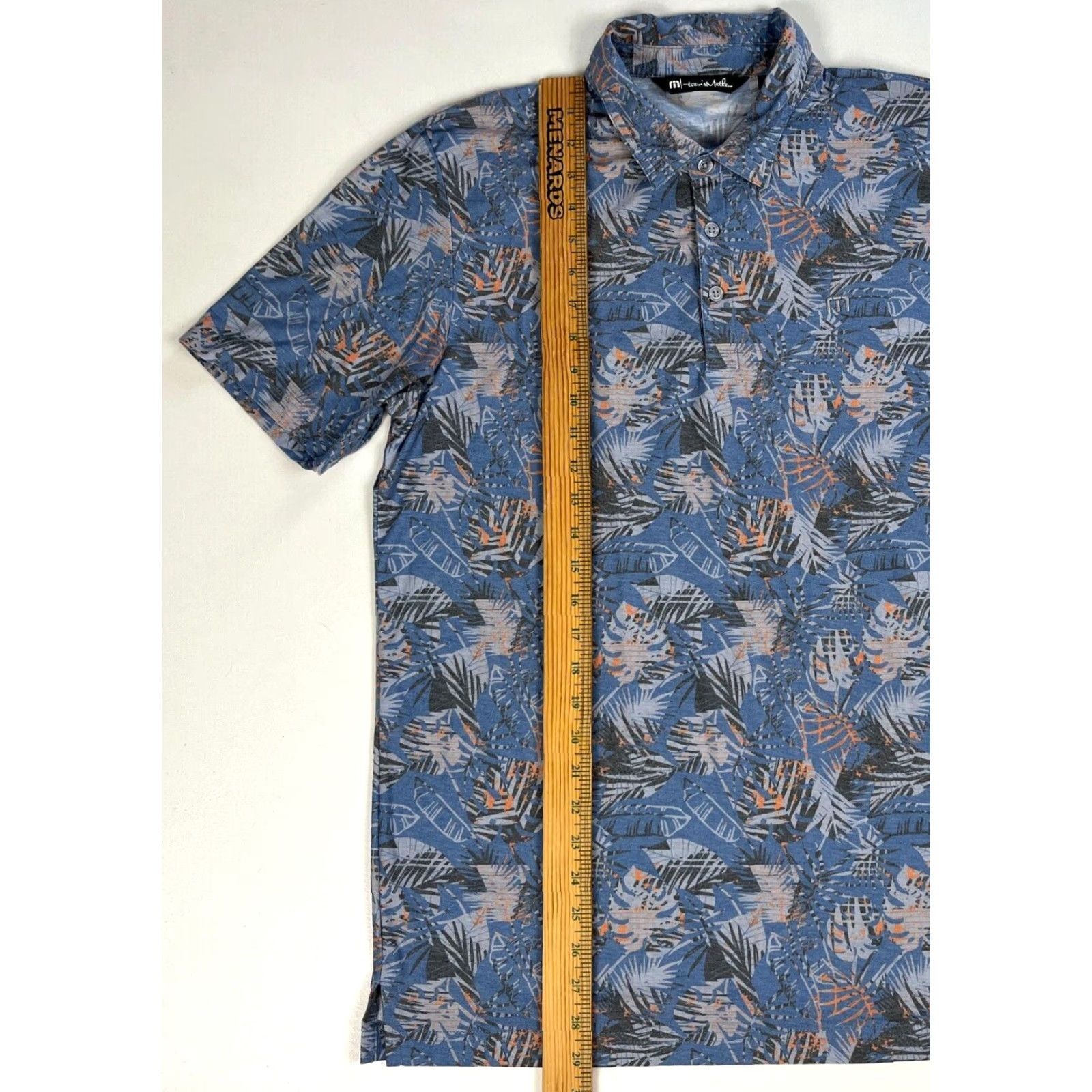 TravisMathew Travis Mathew Polo Shirt Men's Floral All Over Print Sz L, Multicolor, Cotton Blend, Short Sleeve, Button Closure, Golf, Classic, Summer Comfort Size US L / EU 52-54 / 3 - 7 Thumbnail