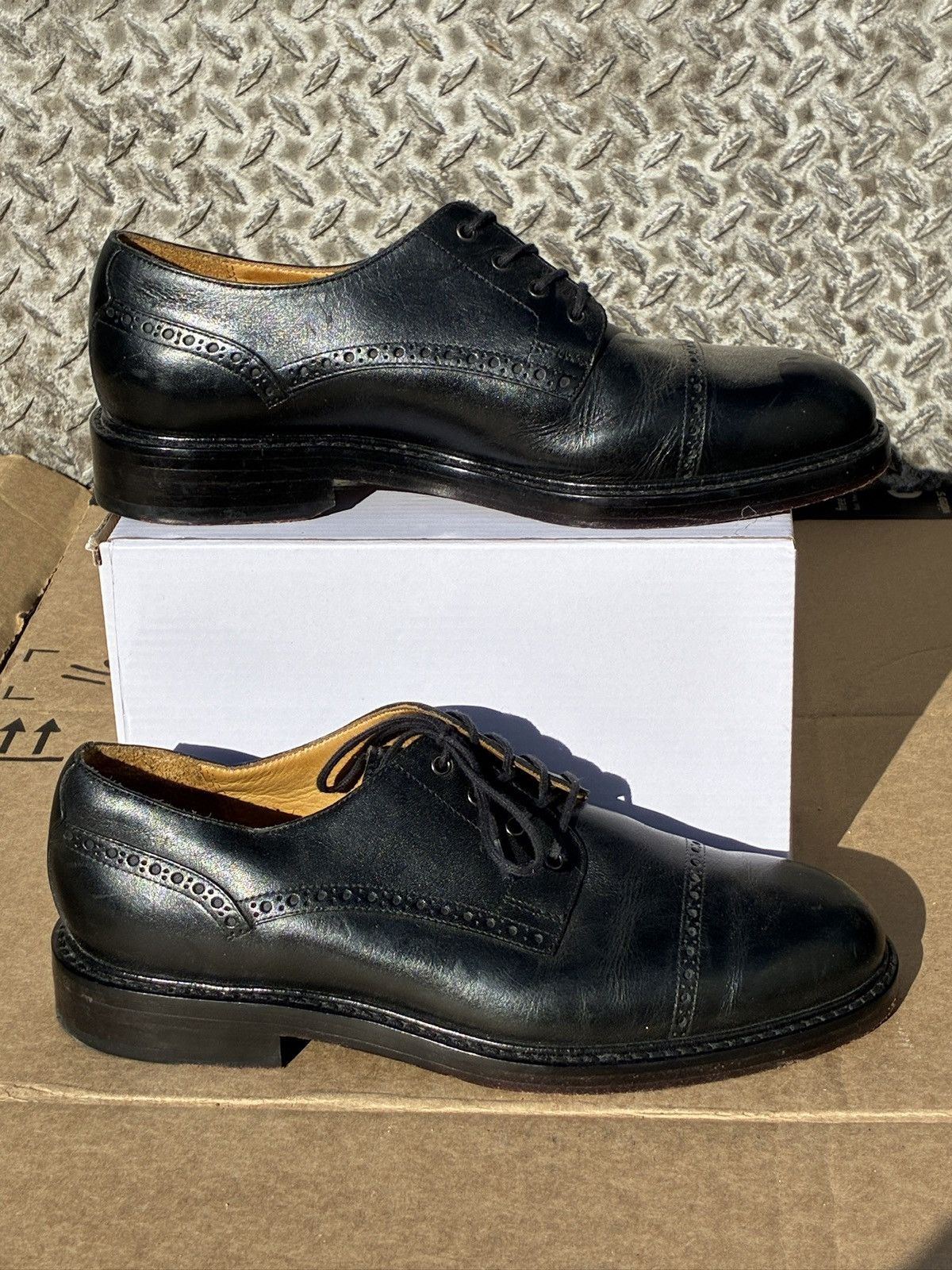 Polo Ralph Lauren Polo Ralph Lauren Black Leather Oxford Dress Size 7.5 D Size US 7.5 / EU 40-41 - 1 Thumbnail