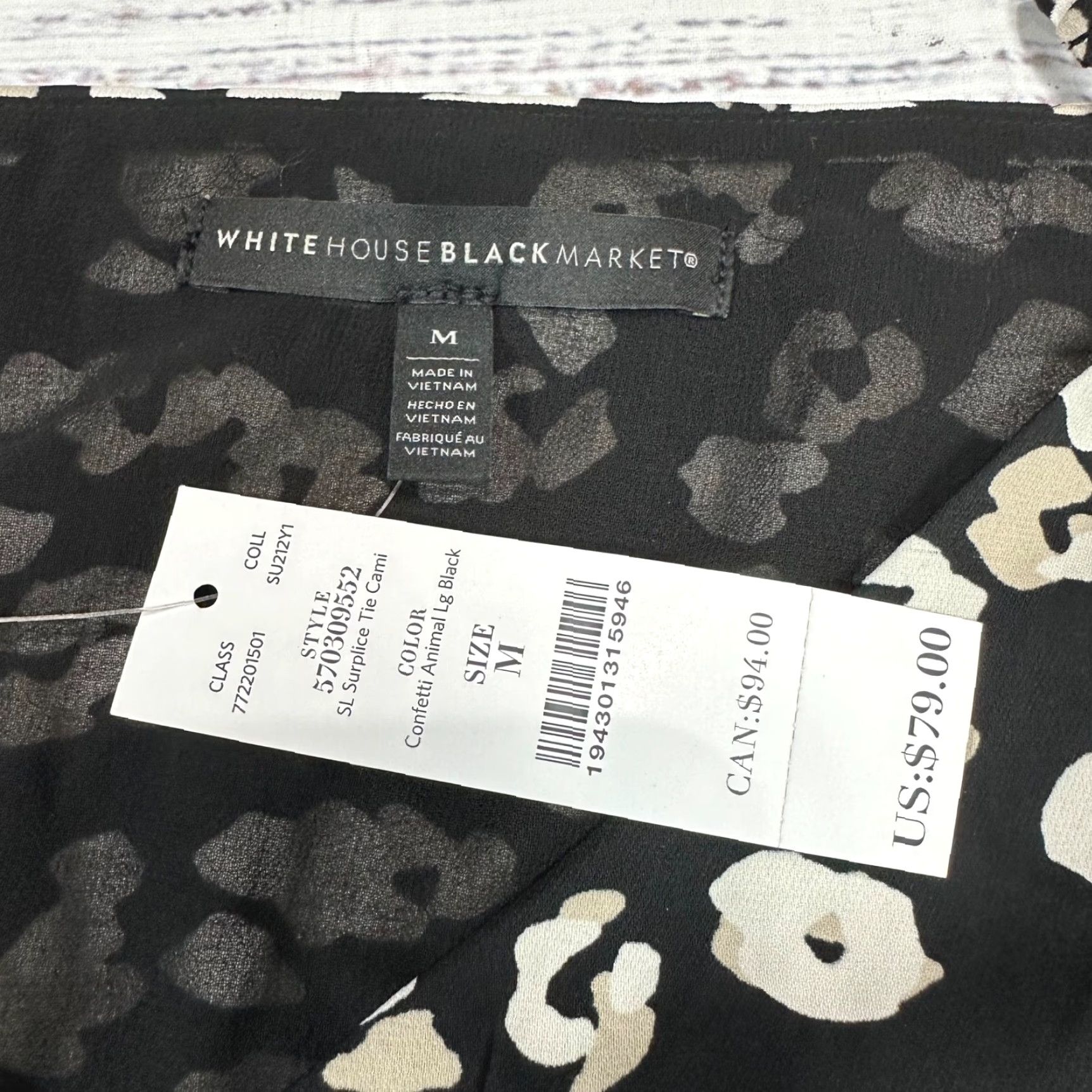 White House Black Market White House Black Market Camisole Tank M Womens Animal Print Shirt Color Black SL Surplie Tie Cami Top Confetti Print Size M / US 6-8 / IT 42-44 - 7 Thumbnail
