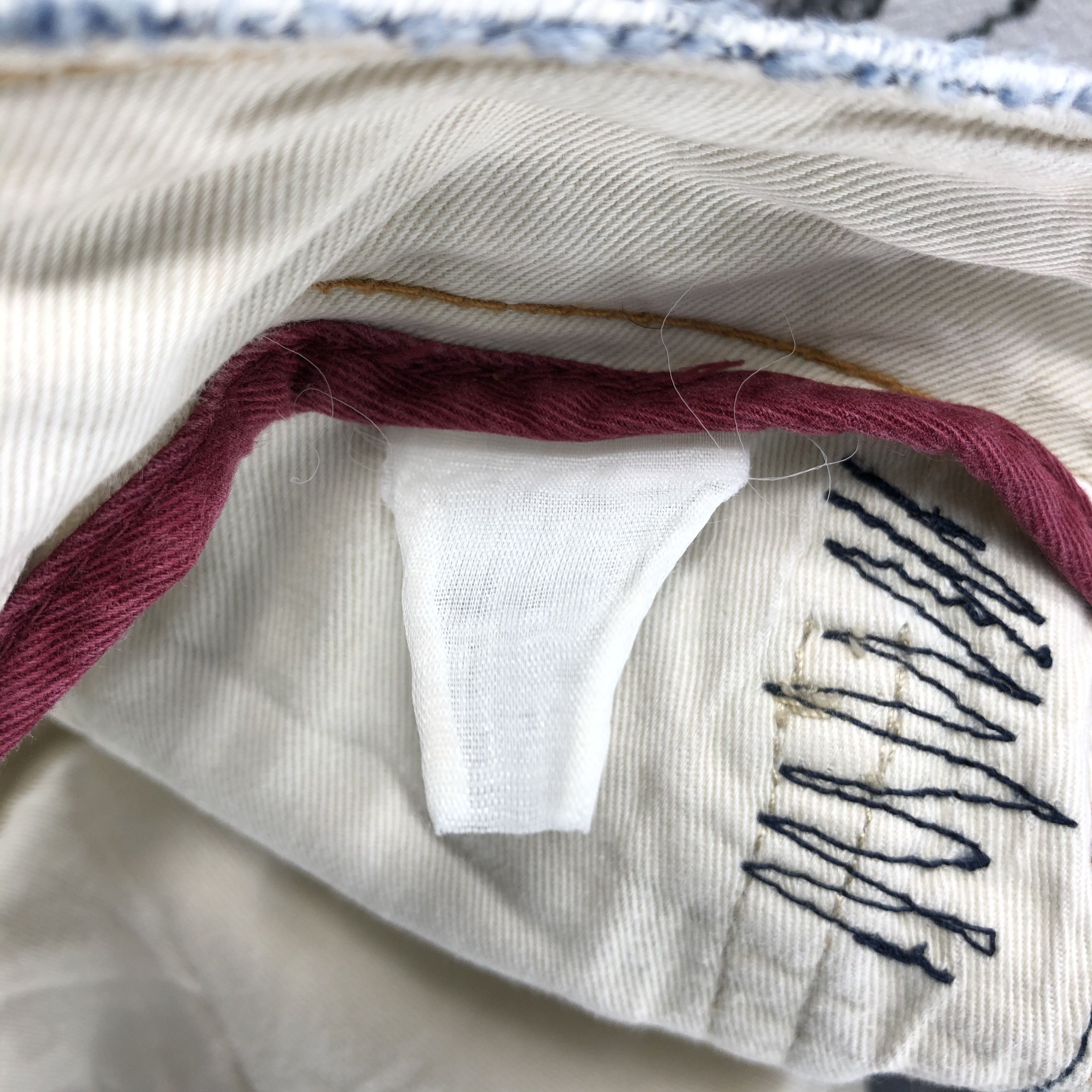 Japanese Brand Back Number Jeans Patchwork Cropped Denim KJ754 Size US 34 / EU 50 - 15 Thumbnail