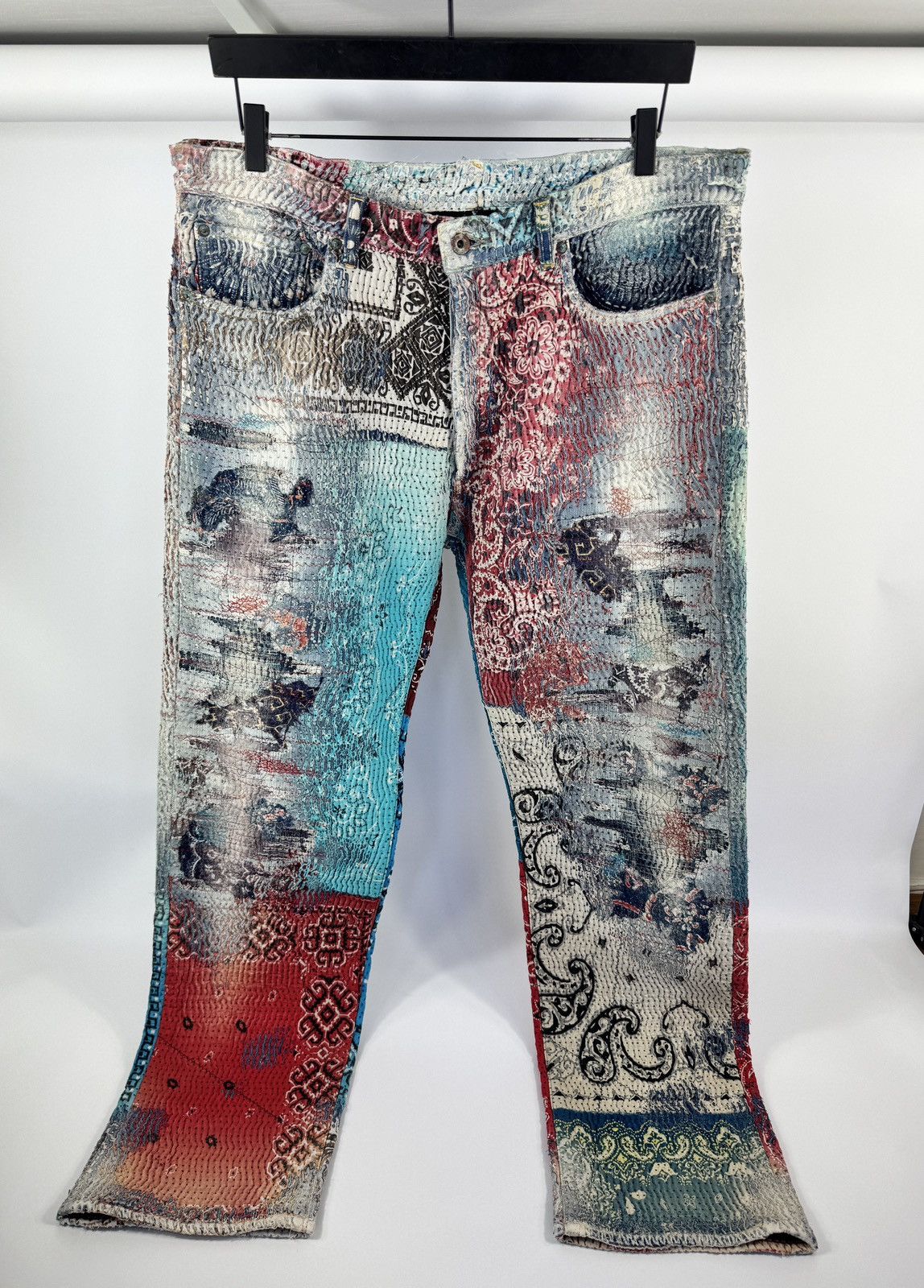 Proleta Re Art #791 1/1 HAND MADE DENIM JEANS RRP $7,430 Size US 36 / EU 52 - 3 Thumbnail