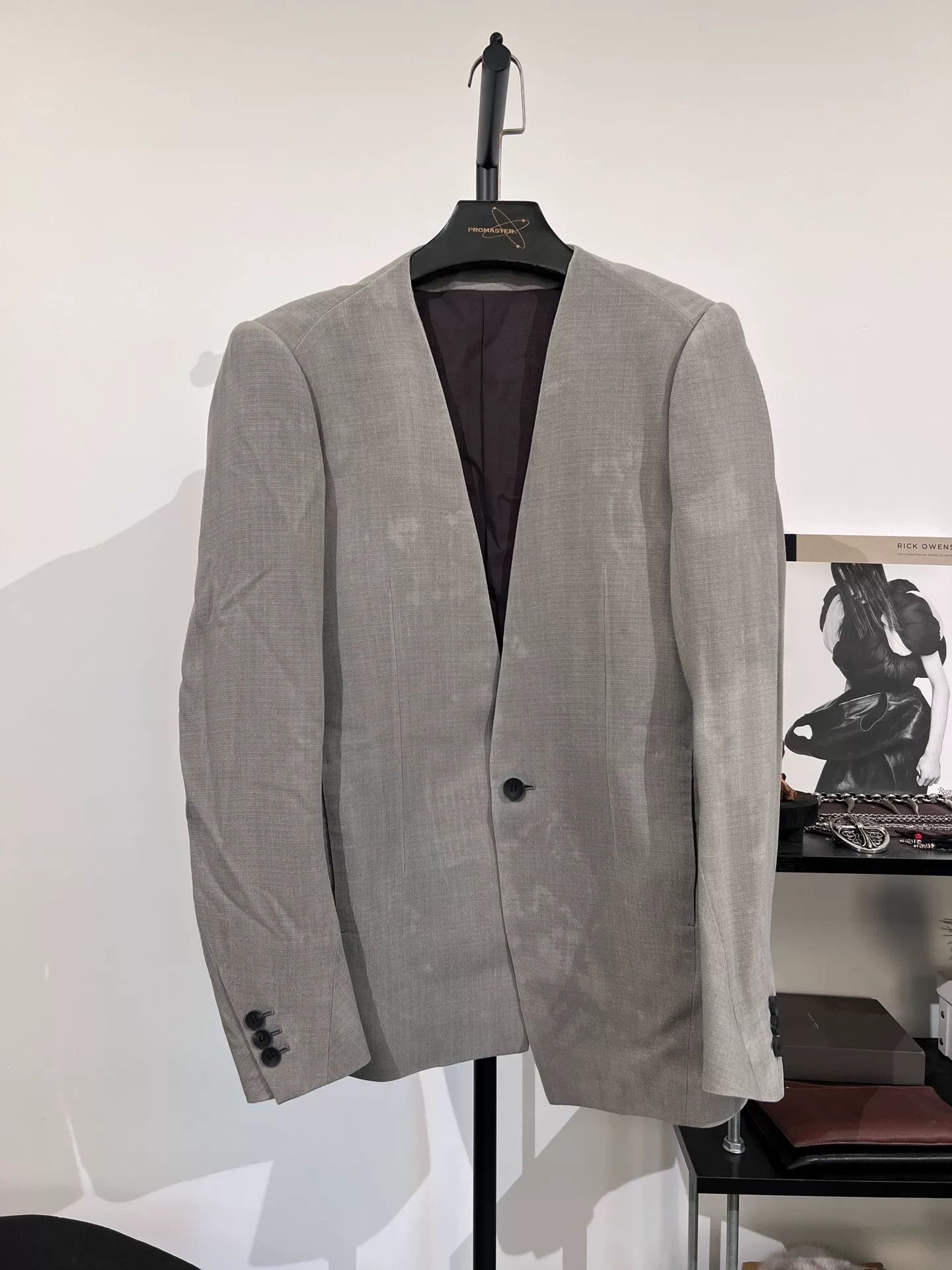 Devoa Devoa Washed Collarless Suit Jacket Size US M / EU 48-50 / 2 - 1 Thumbnail