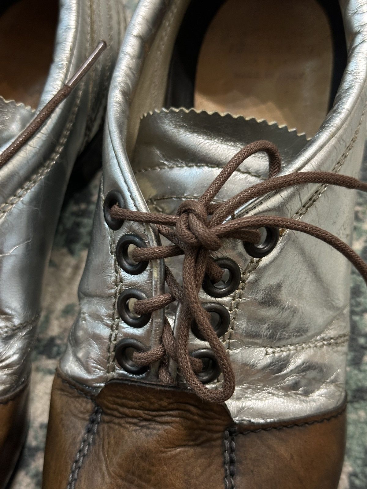 C.P. Company C.P. Company x Pantofola D'oro Oxford Leather Silver Shoes Size US 5 / EU 37 - 19 Thumbnail